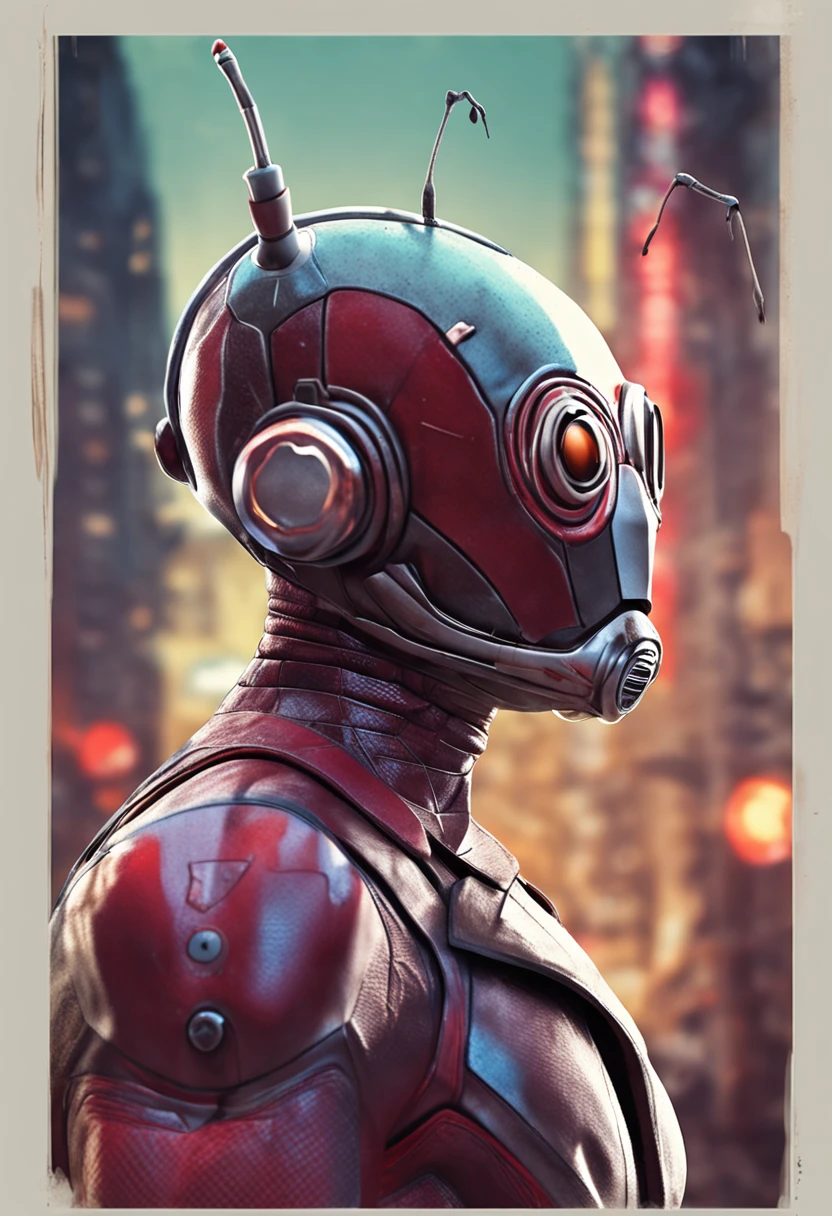 A high-quality illustration with a ant-looking politician, portraying a ant man with striking and realistic expression.