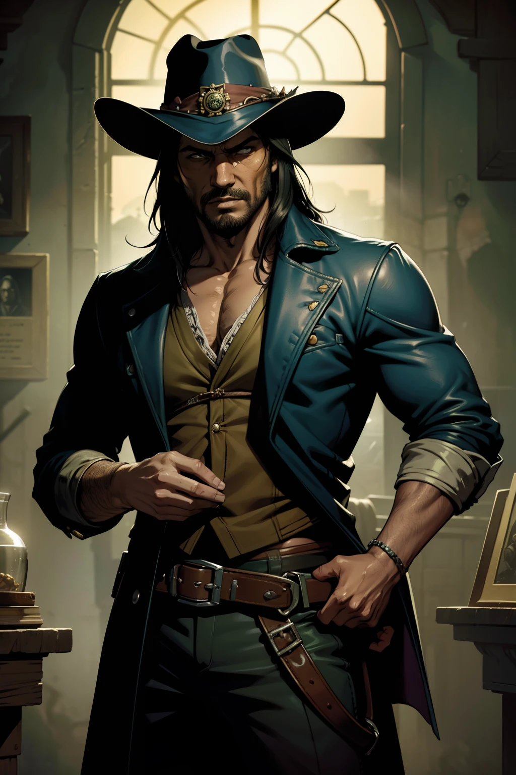 pintura de um homem, olhos abertos, olhos verdes esmeralda, olhos detalhados Escuro, correntes nos pulsos, handcuffed in hands, prison background, cinematic prison cell, tomado,o realista Solomon Kane, as a solomon kane, portrait of a bloodborne hunter, Tim Bradstreet, Arte Sangrenta, oeste estranho, Jessé McCree, Directed by: Hiroyuki Tajima, terras mortas, Pistoleiro, Fazer software, Directed by: Yoshihiko Wada, Leiji Matsumoto, Estilo de arte Red Dead Redemption