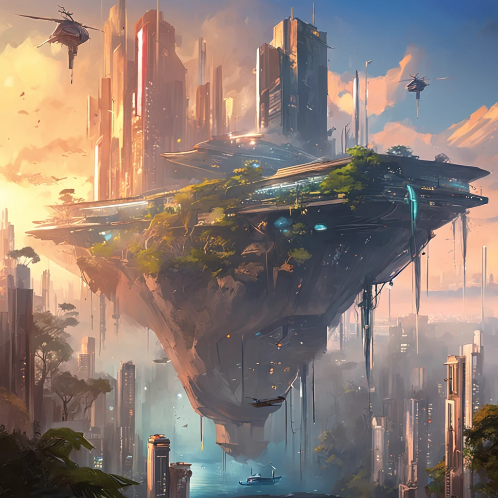 Cyberpunk city with tree building, detailed digital concept art, futurism environmental concept art, high quality digital sci-fi concept art, beautiful 3 d concept art Hollywood, award winning concept artist, concept art wallpaper 4k, fantasy digital painting, cyberpunk,bastien grivet, ross tran. Sci-fi background, concept art |weta Art's  beautiful concept art. Sony mirrorless camera shot ,