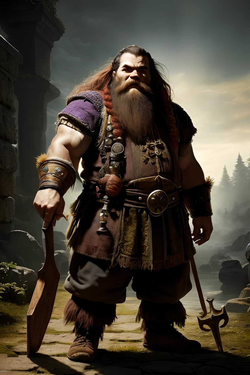 (papel de parede 8k extremamente detalhado), an average photo of a dwarf male necromancer, guerreiro, intrincado, alto detalhe, Dramatic