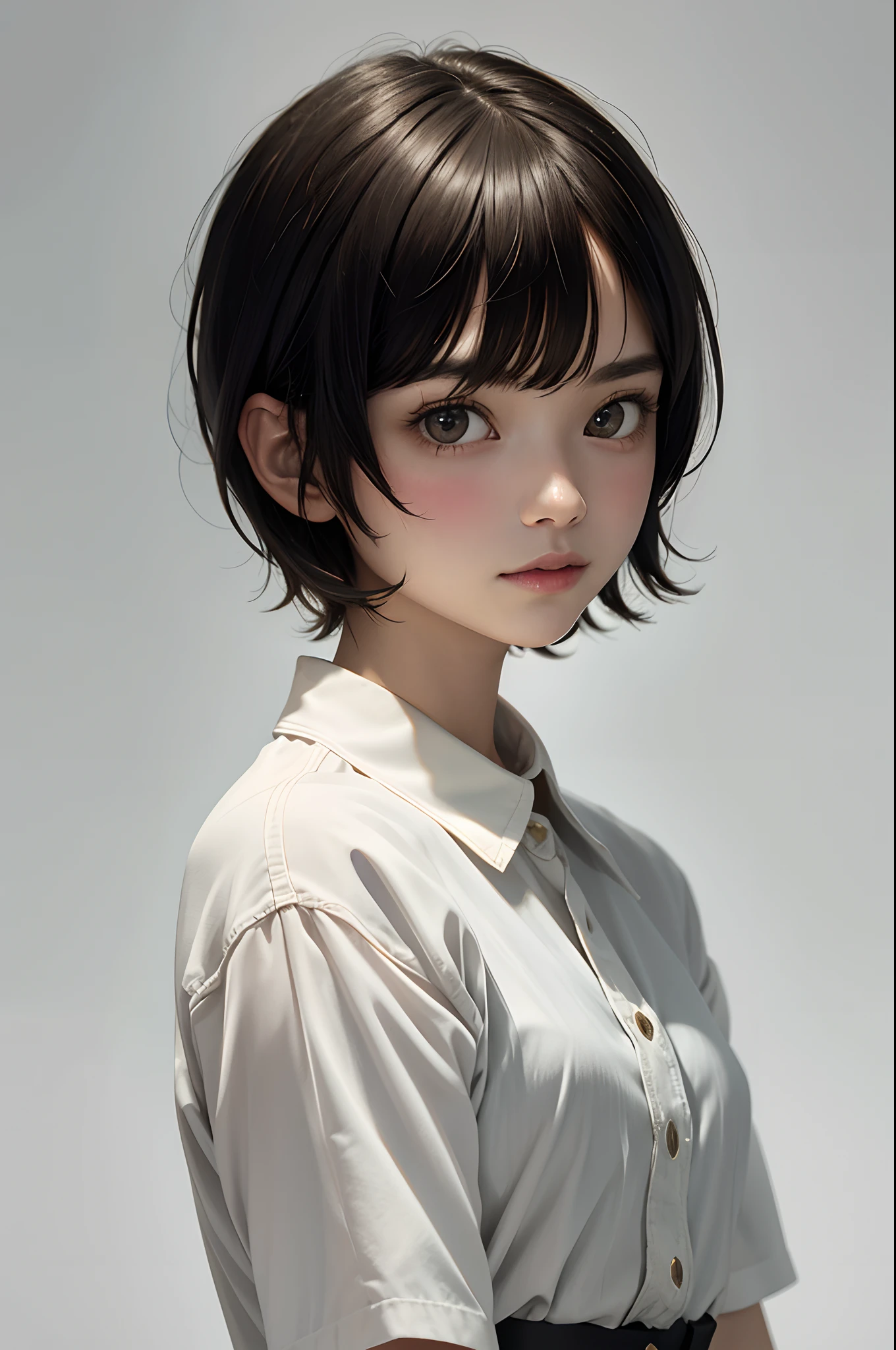 Masterpiece, top quality, 1 girl, ((short-hair))
