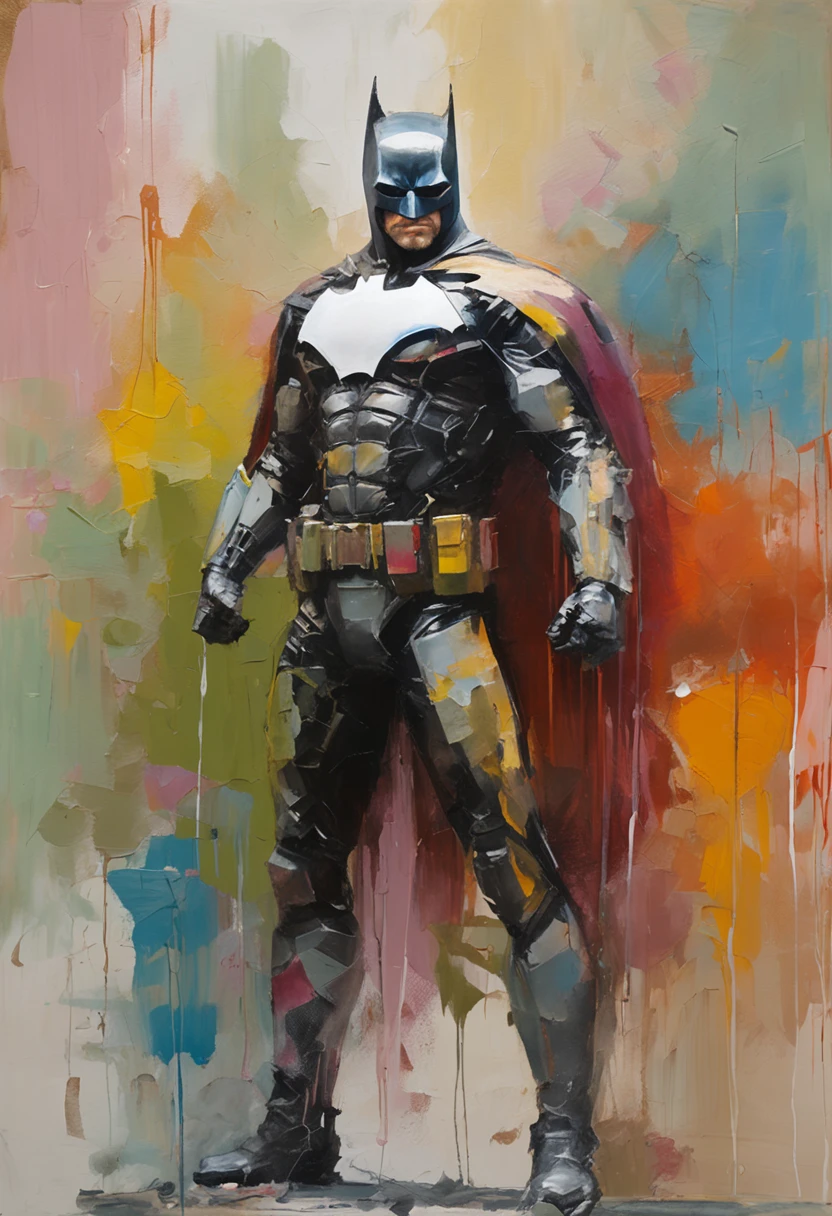 Portrait The Batman in the futuristic white mechanical uniform in the city, qualidade em 8k