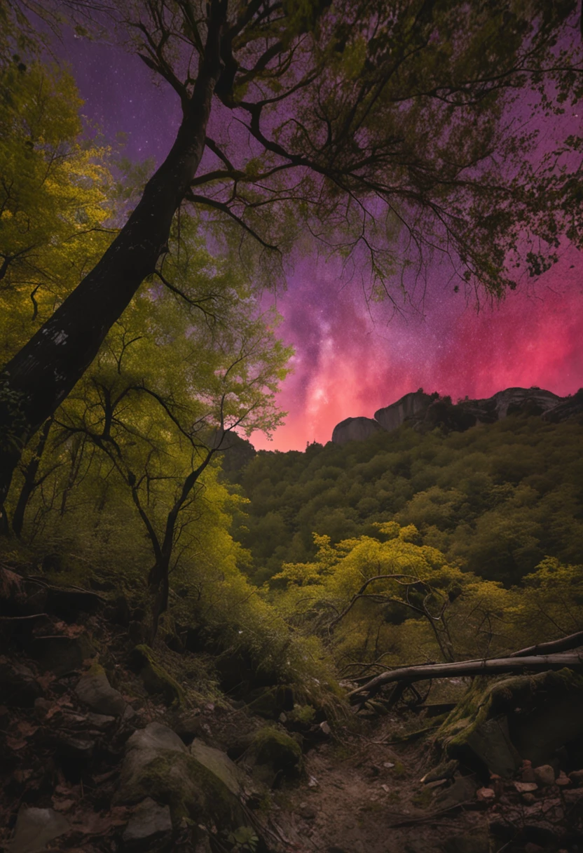 Magnificent view，Landscape photography of forest edge in autumn moonlight，Professional high-quality nature digital photography，Spring bushes in the moonlight at night，precipice，Eau，foggy sky，Nightmare vision， Dark fantasy plot，Perfect and excellent composition，8K分辨率，the detail，limitations，wide - angle shot，background inside dark，Jack Guzman's environmental art photography，realisticlying，cinematic compositions，Volumetriclighting，A high resolution，vividness, A detailed, Amazing,Colorful clouds float，true to life, Pubic area is clear, flawless perfection, Digital SLR, 16k, 1024, 2048, 4096, A detailed, Sharp, best qualtiy, high qulity, absurderes，unmanned background，The is very detailed、Detailed lighting shadows，Trends on ArtStation、iintricate、high detal、dramatics、Midjourney Art（Volumetriclighting：1.2）hdr shot。（Faraway view，Super deep view，ultra-wide-angle，Microfocal length lens：1.2）（realisticlying：1.4）tmasterpiece、high high quality、Beautiful photography、globalillumination、