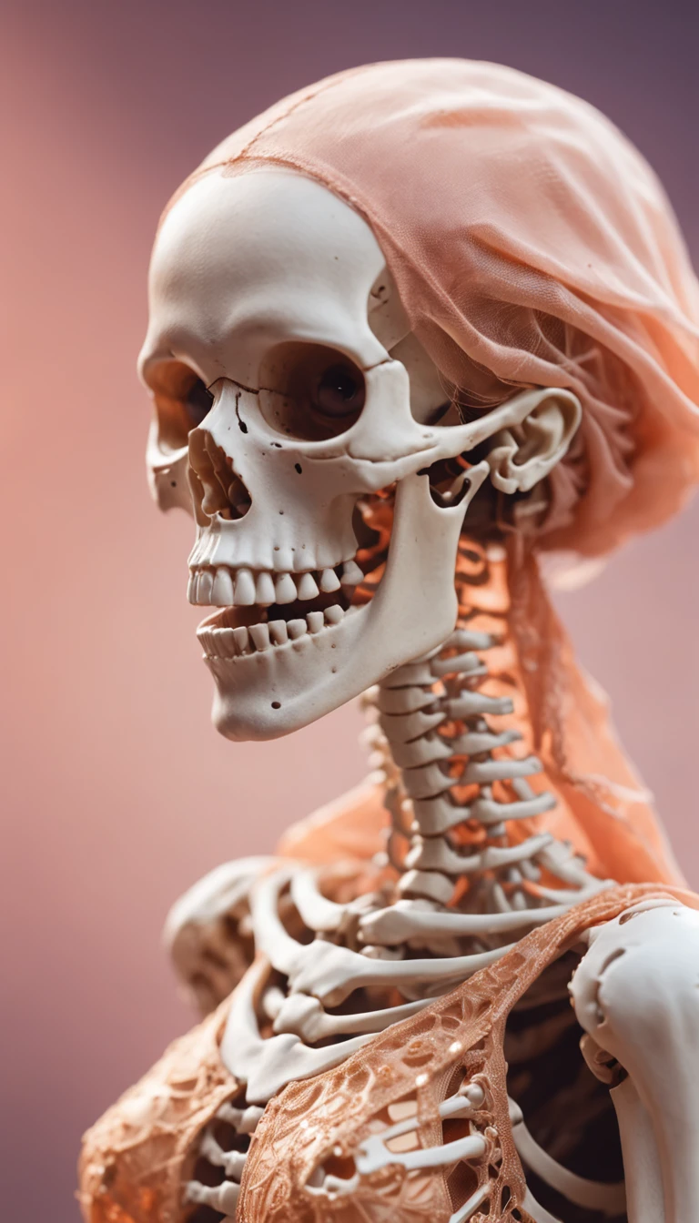 Flying cute female skeleton light orange constellation,Asian Skull Pink Gold Silk Armor Tulle Cyberpunk Space Station 1:900 miniatures,the sideview,Pure transparency,full bodyesbian,Ice is permeable to gas,Film light and shadow,Panorama ultra-wide angle,extremely happy,Silica gel texture is delicate,Strong visual impact,hyper-detailing,Dream girl,Refined face,prettyeyes,high saturated,Wear gold wire-rimmed reflective sunglasses,crystal-clear,Good sense of perspective,Light and shadow effects,16K smooth,Surface reflected light