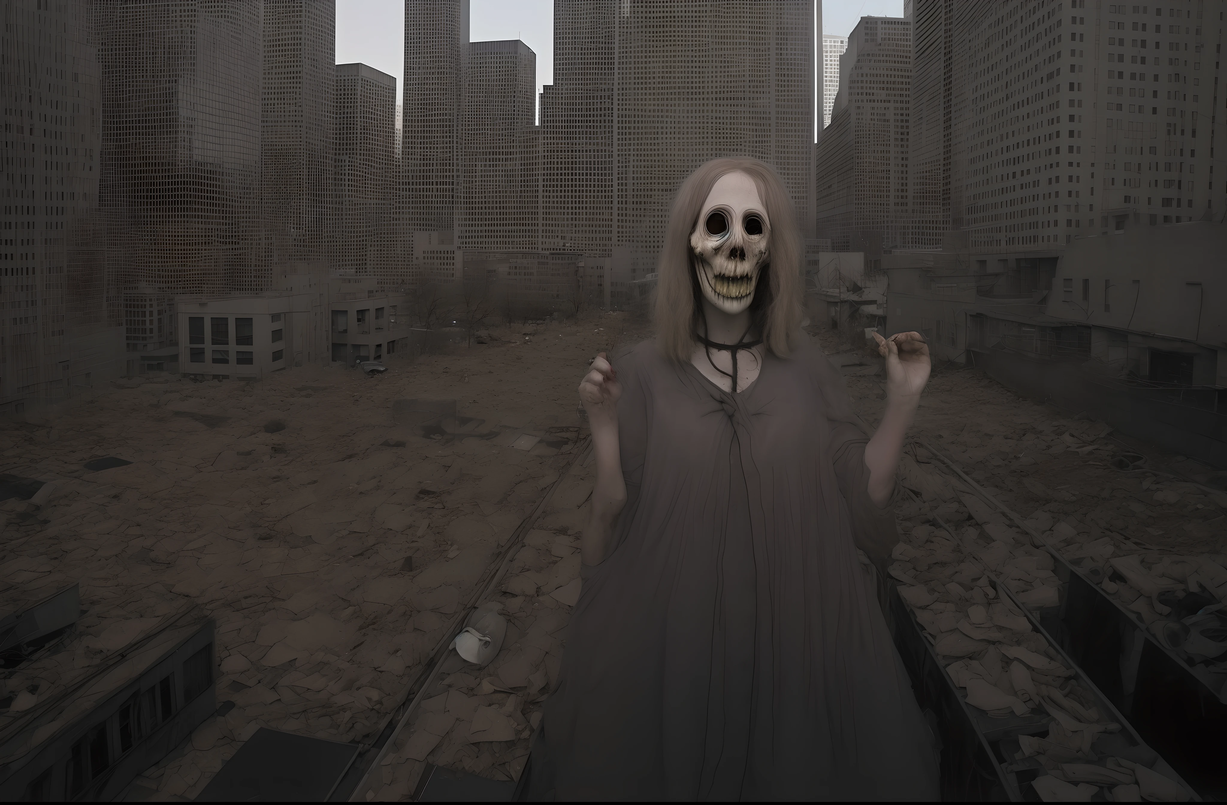 Photos you should never search for、Spooky Girl、Pretty creepy face、Disgusting、horor、Psychopaths、Pleural feces、Bad aftertaste、Live-action adaptation、Inexplicable woman、Downtown in a big city、with light glowing