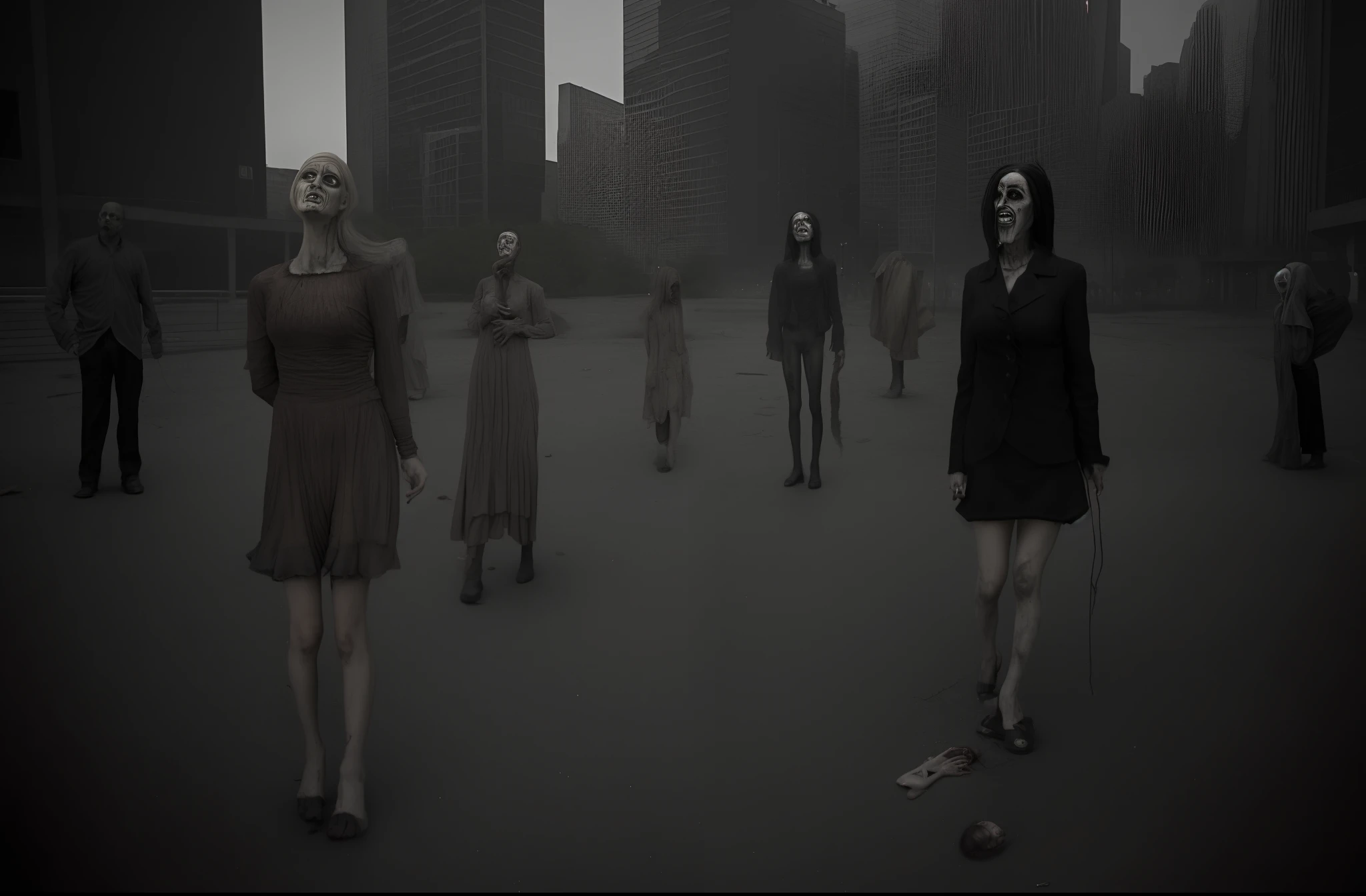 Cursed Woman、Spooky Girl、Pretty creepy face、Disgusting、horor、Psychopaths、Pleural feces、Bad aftertaste、Live-action adaptation、Inexplicable woman、Woman reflected in the cityscape