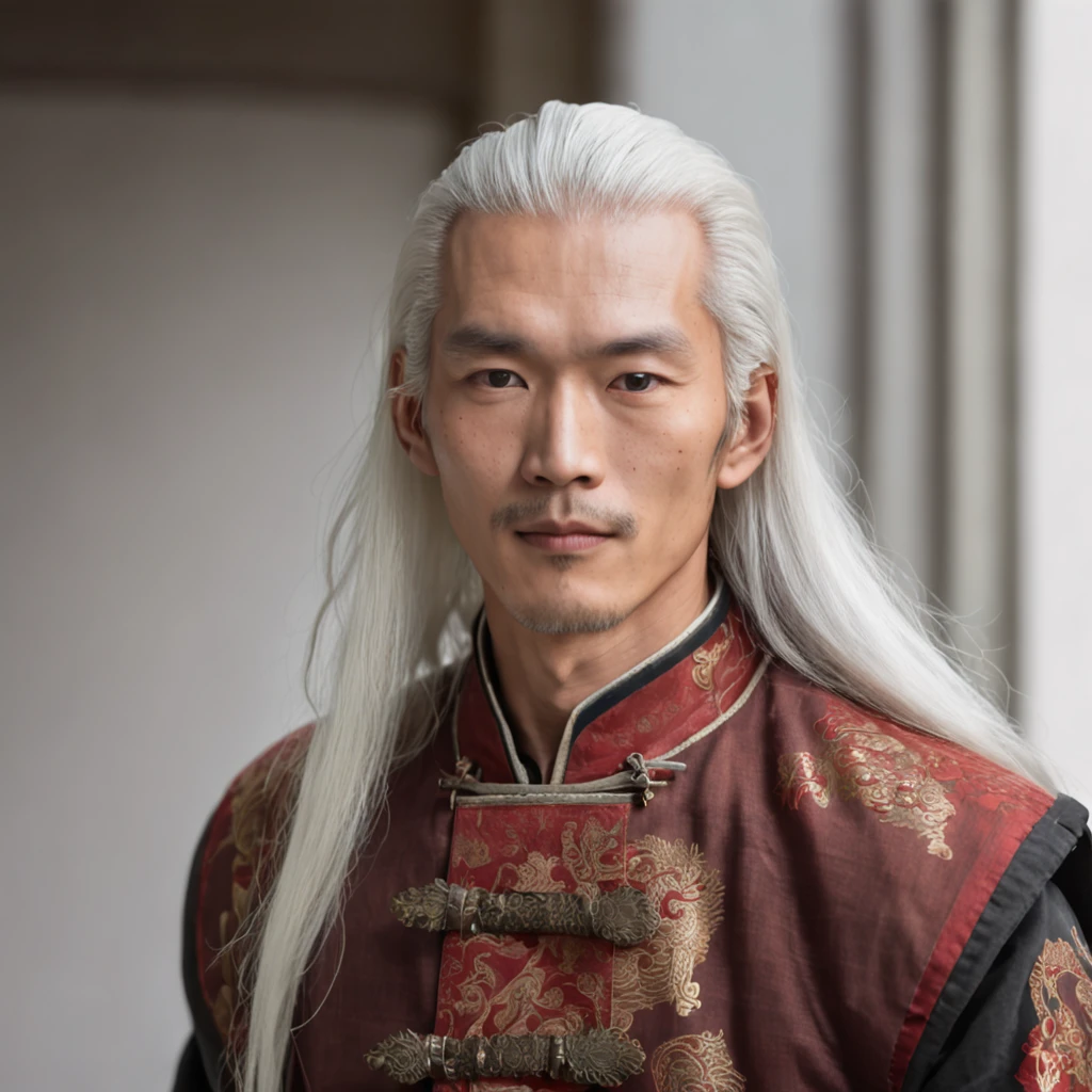 (dynamic pose:1.3),(dynamic camera:1.3),foto raw,(A handsome, thin Chinese man with long white hair, caminhando em meio a chamas negras, vestindo um manto vermelho, with patterns of golden dragon scales on his face), master part, fotografia premiada, luz natural, perfect composition, High detail, hyper realistic,sombras da foto,photographic,Realistic