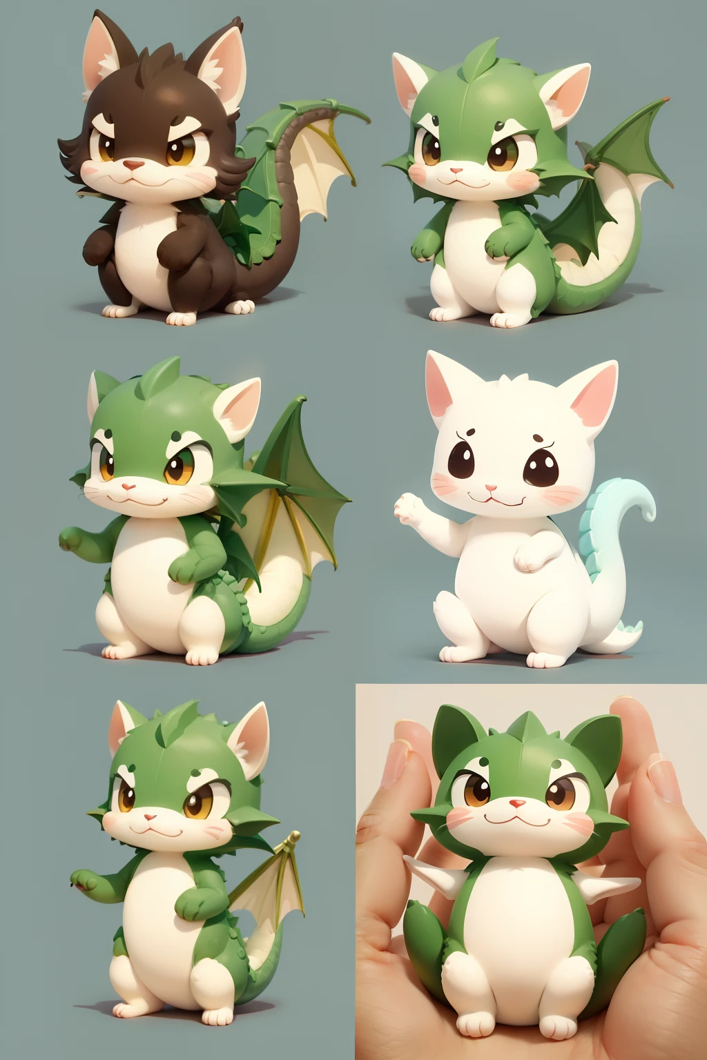 a cute little dragon,Multiple postures and expressions, estilo shenlong dragon ball