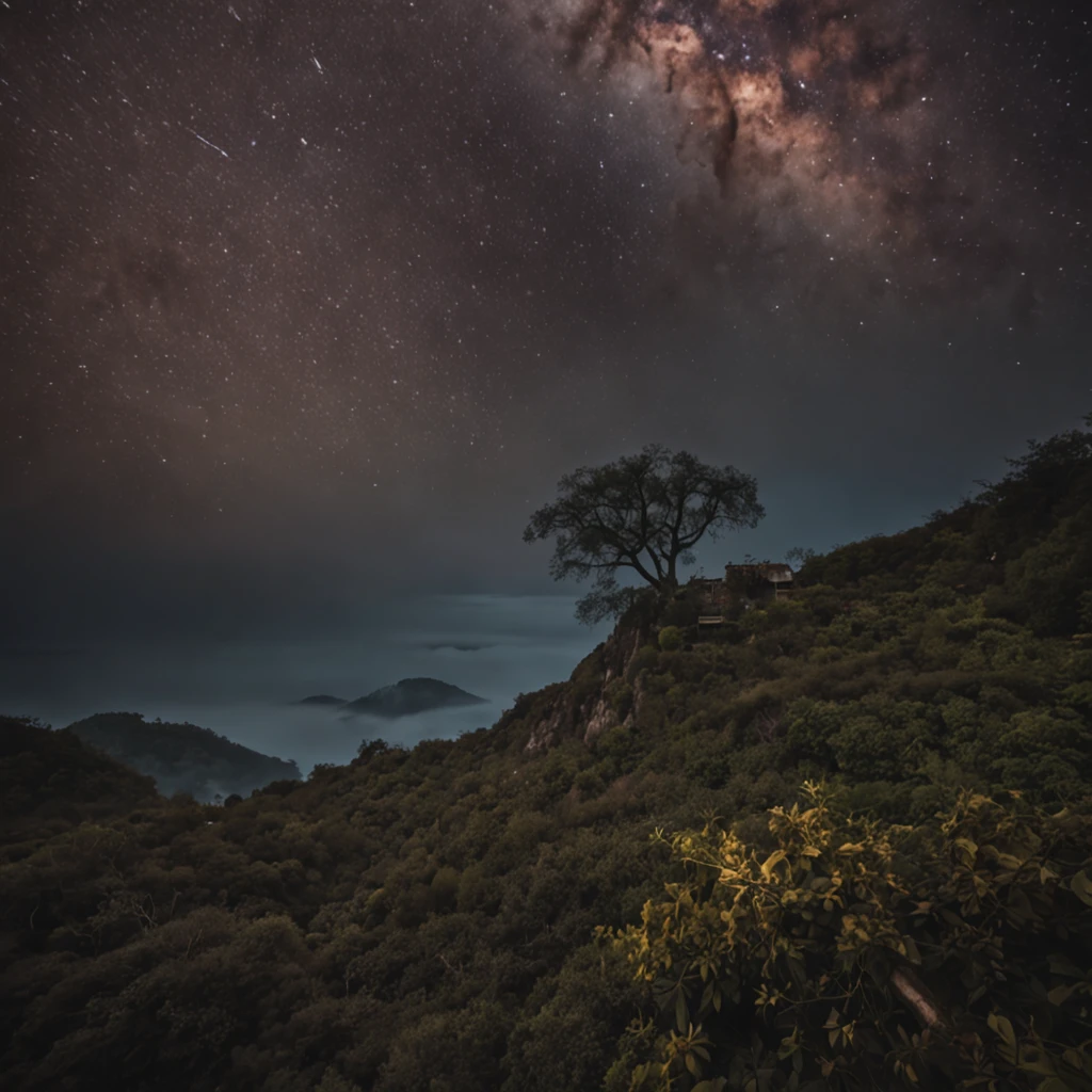 Magnificent view,Landscape photography of forest edge in autumn moonlight,Professional high-quality nature digital photography,Spring bushes in the moonlight at night,precipice,Eau,foggy sky,Nightmare vision, Dark fantasy plot,Perfect and excellent composition,8K分辨率,the detail,limitations,wide - angle shot,background inside dark,Jack Guzman's environmental art photography,realisticlying,cinematic compositions,Volumetriclighting,A high resolution,vividness, A detailed, Amazing,Colorful clouds float,true to life, Pubic area is clear, flawless perfection, Digital SLR, 16k, 1024, 2048, 4096, A detailed, Sharp, best qualtiy, high qulity, absurderes,unmanned background,The is very detailed、Detailed lighting shadows,Trends on ArtStation、iintricate、high detal、dramatics、Midjourney Art(Volumetriclighting:1.2)hdr shot。(Faraway view,Super deep view,ultra-wide-angle,Microfocal length lens:1.2)(realisticlying:1.4)tmasterpiece、high high quality、Beautiful photography、globalillumination、