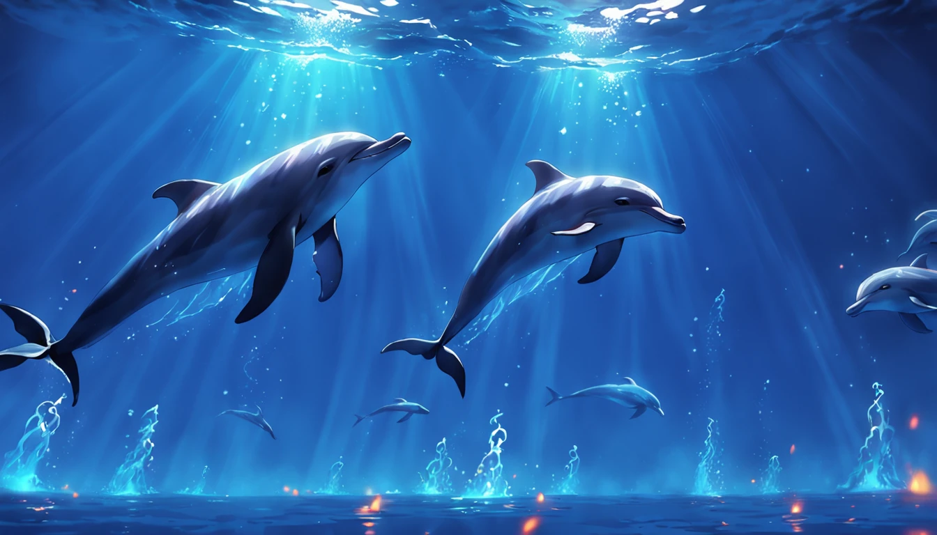 Glowing dolphins