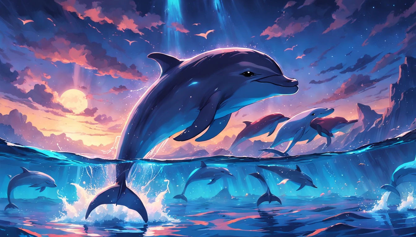 Glowing dolphins