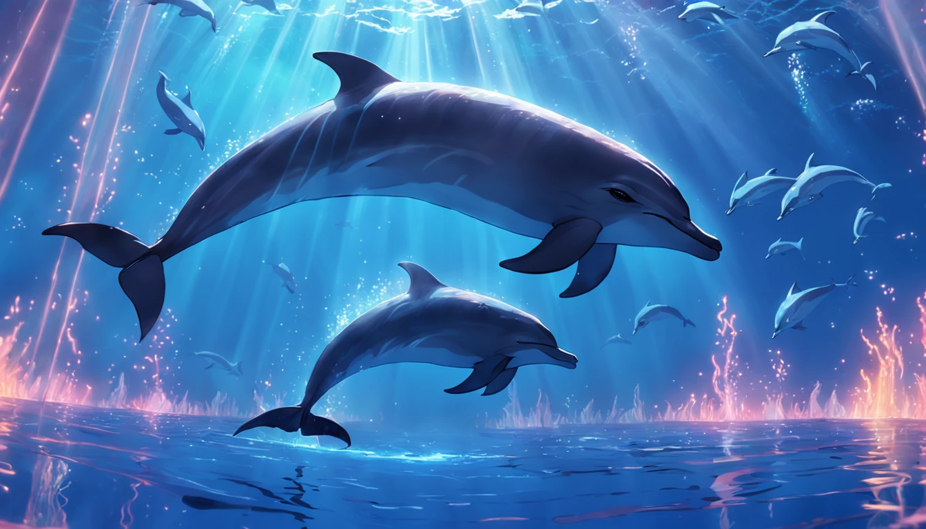 Glowing dolphins
