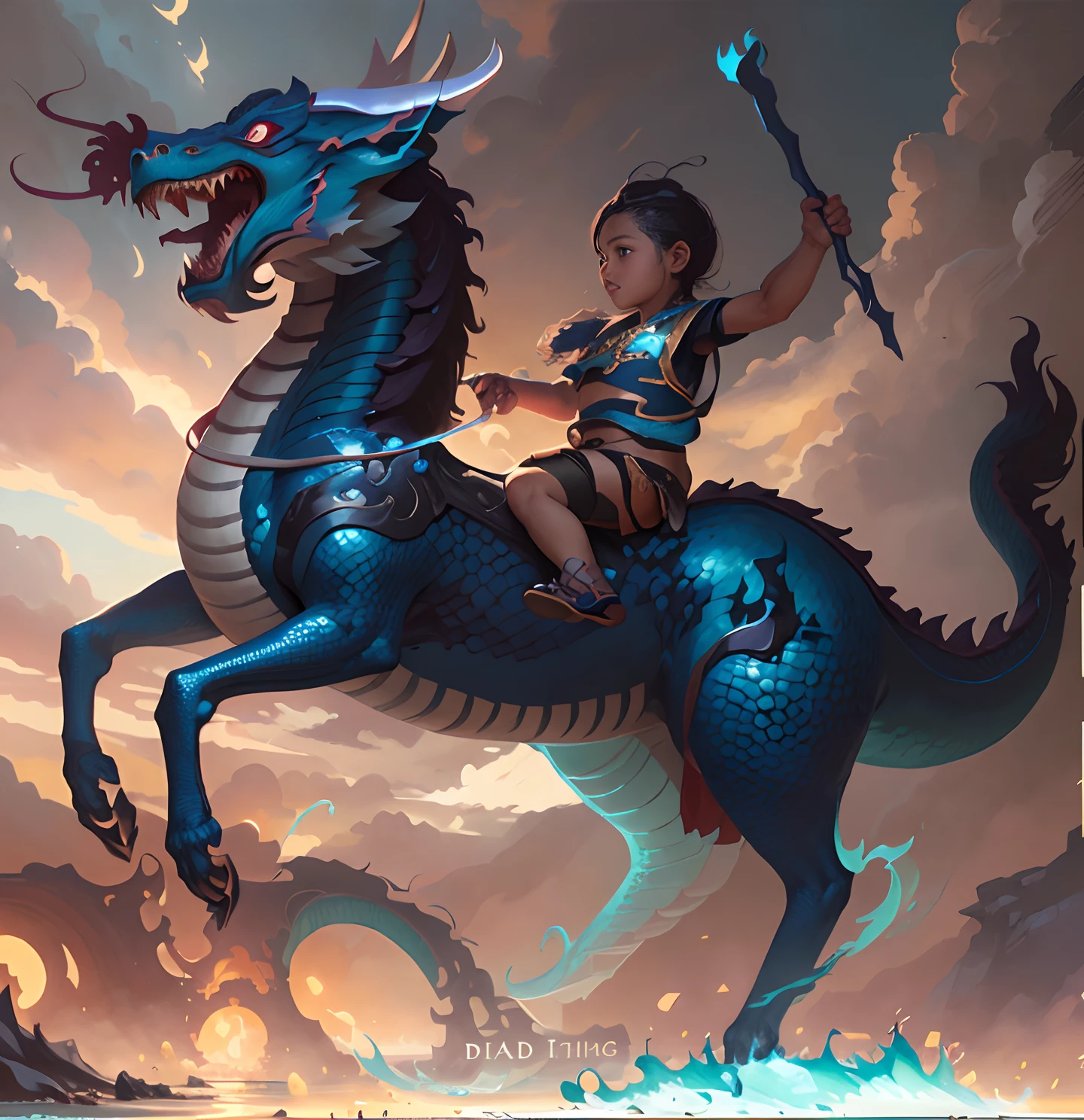 The boy rides a horse with a sword and a dragon.., evening,Dragon Rider, Dragon Ride, android jones and rhads, epic fantasy digital art style, teenage girl riding a dragon, Fat vs Dragons. passenger, Children's art in art, Epic Fantasy Illustration, Jesus rides a dragon, by Adam Marczyński, digital painting greek mythology