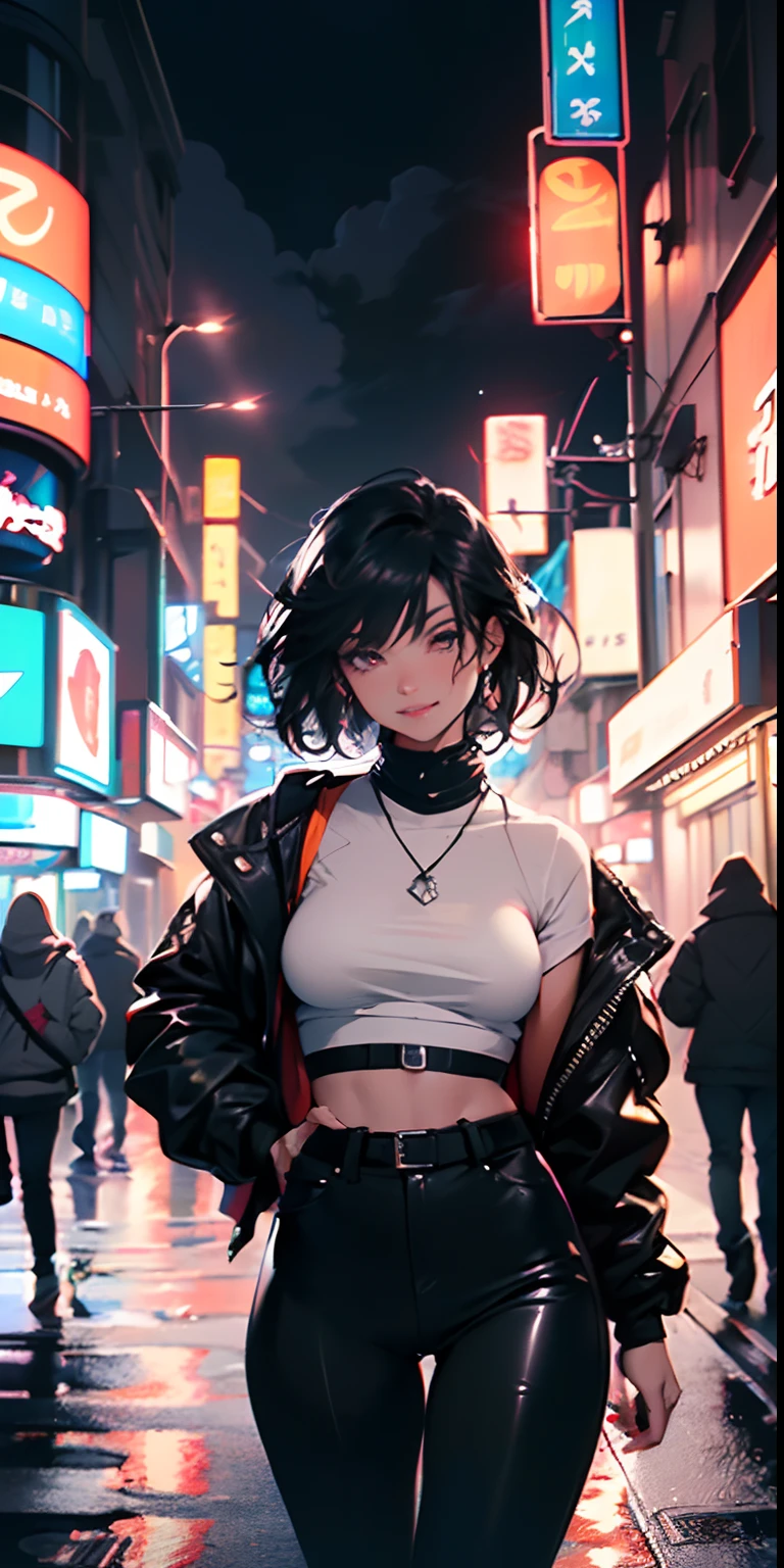 bounty hunter man,(((1man))),((anime man walking down the street)),

(((1male,man,handsome man,male,male gender,male focus))),

((medium black hair,disheveled hair,blue hair,black hair,two-tone hair)),(((lustrous skin:1.5,tanned skin,bright skin: 1.5,skin tanned,shiny skin,very shiny skin,shiny body))),((detailed eyes,perfect eyes,rainbow glows ultra-detailed orange brown eyes:1.1,gradient eyes:1,finely detailed beautiful eyes:1,symmetrical eyes:1,big highlight on eyes:1.2)),man chest,handsome face,((muscular,hairy body,muscular man)),((hand consists of a short thumb and four fingers,a hand with only five fingers,(detailed face))),

alluring look,nsfw,

bounty hunter pants,((bulge in pants)),((bounty hunter outfit)),(wearing a bounty hunter outfit:1.3,bounty hunter clothes),(detailed outfit,detailed clothes),

(dynamic pose:1.0),solo focus,((evil smile,evil look)),centered,scale to fit dimensions,Rule of thirds,

outdoors,((night view)),(very pretty city neon synthwave,cyberpunk night street Background:1.5,dark sky,thick clouds),future vehicles,((neon lights)),thick clouds,(cyberpunk style,neon lights, (synthwave theme background), lonely street),(((detailed background:1.25))),

(best quality),(high resolution),(sharp focus),(ultra detailed),(extremely detailed),(extremely high quality artwork),8k_wallpaper,(extremely detailed CG 8k),(very fine 8K CG),((hyper super ultra detailed perfect piece)),flawless,(((masterpiece))),illustration,vibrant colors,(intricate),High contrast,Selective lighting,Double exposure,HDR (High Dynamic Range),Post-processing,Background blur,
