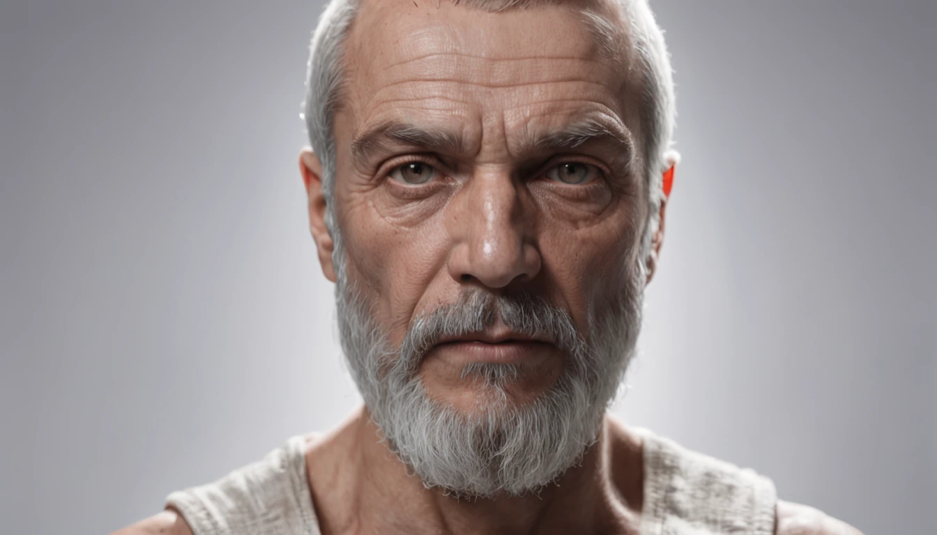 greek statue of philosophy with beard and muscles, cinematic, 8k, dark background, detailed symmetrical realistic face, extremely detailed natural texture, peach fuzz, short hair, masterpiece, absurdities, award-winning photo by lee jeffries, nikon film stock d850 photography, camera kodak portra 400 f1.6 lens, extremely detailed, amazing, fine details, rich colors, realistic hyper realistic texture, dramatic lighting, unrealengine, trending on artstation, cinestill 800 tungsten, looking at viewer, realistic photo, photo RAW , TanvirTamim, high quality, high resolution, sharp focus, extremely detailed, cinematic lighting, 8k uhd,