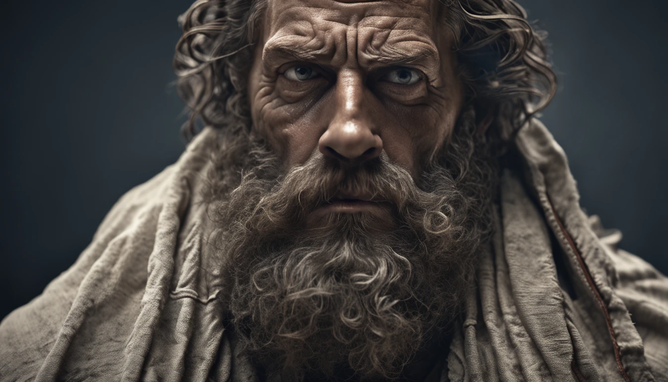 greek statue of philosophy with beard and muscles, cinematic, 8k, dark background, detailed symmetrical realistic face, extremely detailed natural texture, peach fuzz, short hair, masterpiece, absurdities, award-winning photo by lee jeffries, nikon film stock d850 photography, camera kodak portra 400 f1.6 lens, extremely detailed, amazing, fine details, rich colors, realistic hyper realistic texture, dramatic lighting, unrealengine, trending on artstation, cinestill 800 tungsten, looking at viewer, realistic photo, photo RAW , TanvirTamim, high quality, high resolution, sharp focus, extremely detailed, cinematic lighting, 8k uhd,