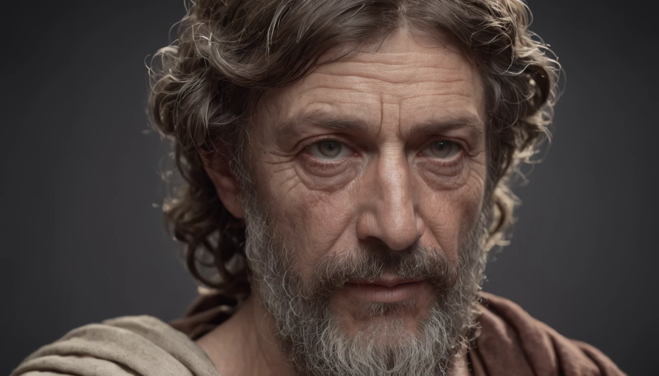 greek statue of philosophy marcus aurelius, with beard and muscles, cinematic, 8k, dark background, detailed symmetrical realistic face, extremely detailed natural texture, peach fuzz, short hair, masterpiece, absurdities, award-winning photo by lee jeffries, nikon film stock d850 photography, camera kodak portra 400 f1.6 lens, extremely detailed, amazing, fine details, rich colors, realistic hyper realistic texture, dramatic lighting, unrealengine, trending on artstation, cinestill 800 tungsten, looking at viewer, realistic photo, photo RAW , TanvirTamim, high quality, high resolution, sharp focus, extremely detailed, cinematic lighting, 8k uhd,