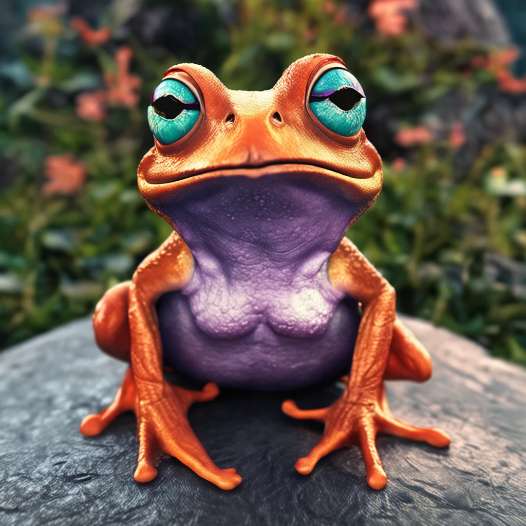 A high-quality illustration with a frog-looking politician, portraying a frog man with striking and realistic expression.
