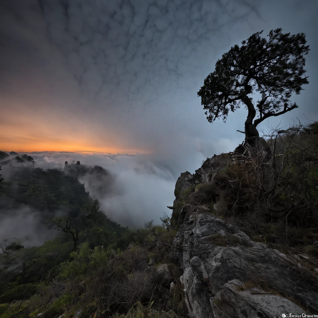 Magnificent view，Forest mountain landscape photography，Nature，It just rained，Harsh winter，Bushes in the moonlight，breeze， Eau，Rocks at night，Boulders，cobblestones，1 Moist white Phalaenopsis orchid in moonlight on the edge of the cliff，foggy sky，Nightmare vision， Dark fantasy plot，Perfect and excellent composition，8K分辨率，the detail，Rain trails，dampness，water stain，very wide angle shot，Jack Guzman's environmental art photography，realisticlying，cinematic compositions，Volumetriclighting，vividness, A detailed, stunning skies, Colorful clouds float，true to life, Pubic area is clear, flawless perfection, Digital SLR, 16k, 1024, 2048, 4096, A detailed, Sharp, best qualtiy, high qulity, absurderes，unmanned background，The is very detailed、Detailed lighting shadows，Trends on ArtStation、iintricate、high detal、dramatics、Midjourney Art（Volumetriclighting：1.2）hdr shot。（Faraway view，Super deep view，ultra-wide-angle，Microfocal length lens：1.2）（realisticlying：1.4）tmasterpiece、high high quality、Beautiful photography、globalillumination、