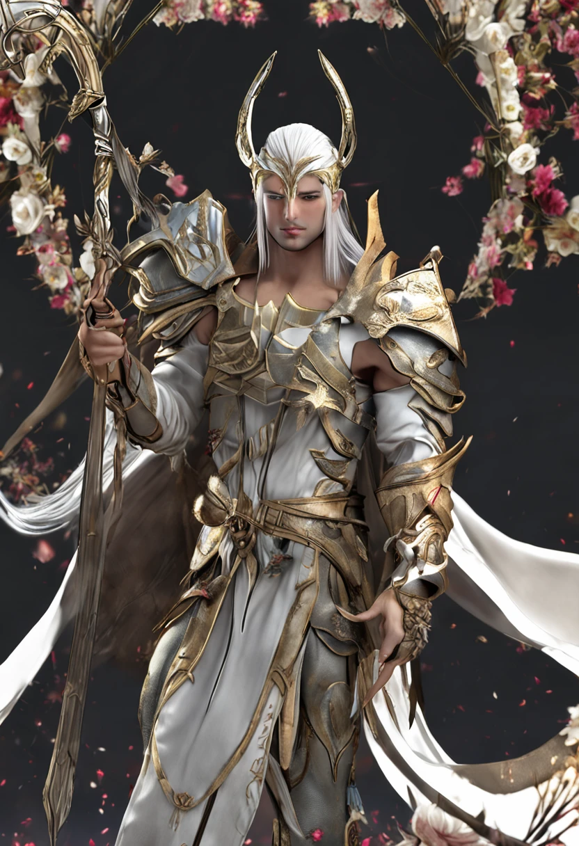 Kaamael, anjo, LINEAGE 2, homem, close, up