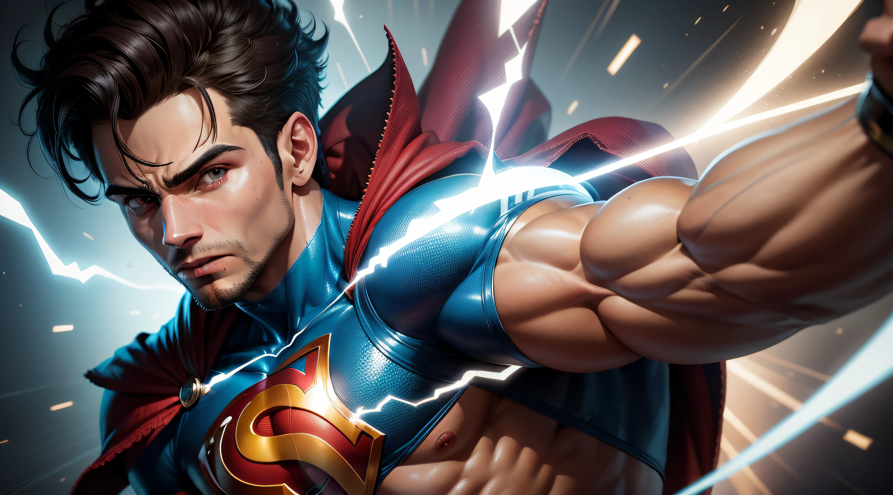 homem jovem super heroi habilidoso, 8k, Hiper realista, alta resolução, alto detalhe
