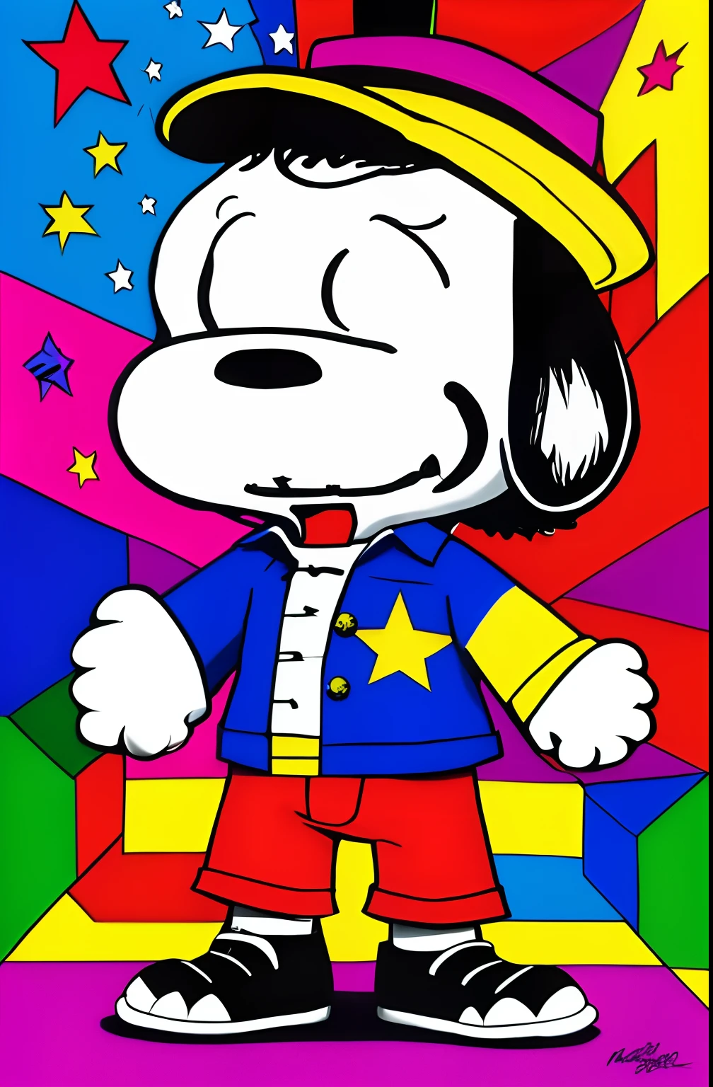 (Snoopy
ORIGINAL ULTRA DETALHES SMILE EDUARDO KOBRA ,Romero Brito,The Filling Twins ,multidimensional geometric wall PORTRAIT, arte, Chibi,
Yang08k, lindo, Colouring,
Primary works, qualidade superior, melhor qualidade, Arte Oficial, Beautiful and Aesthetic, 512 k