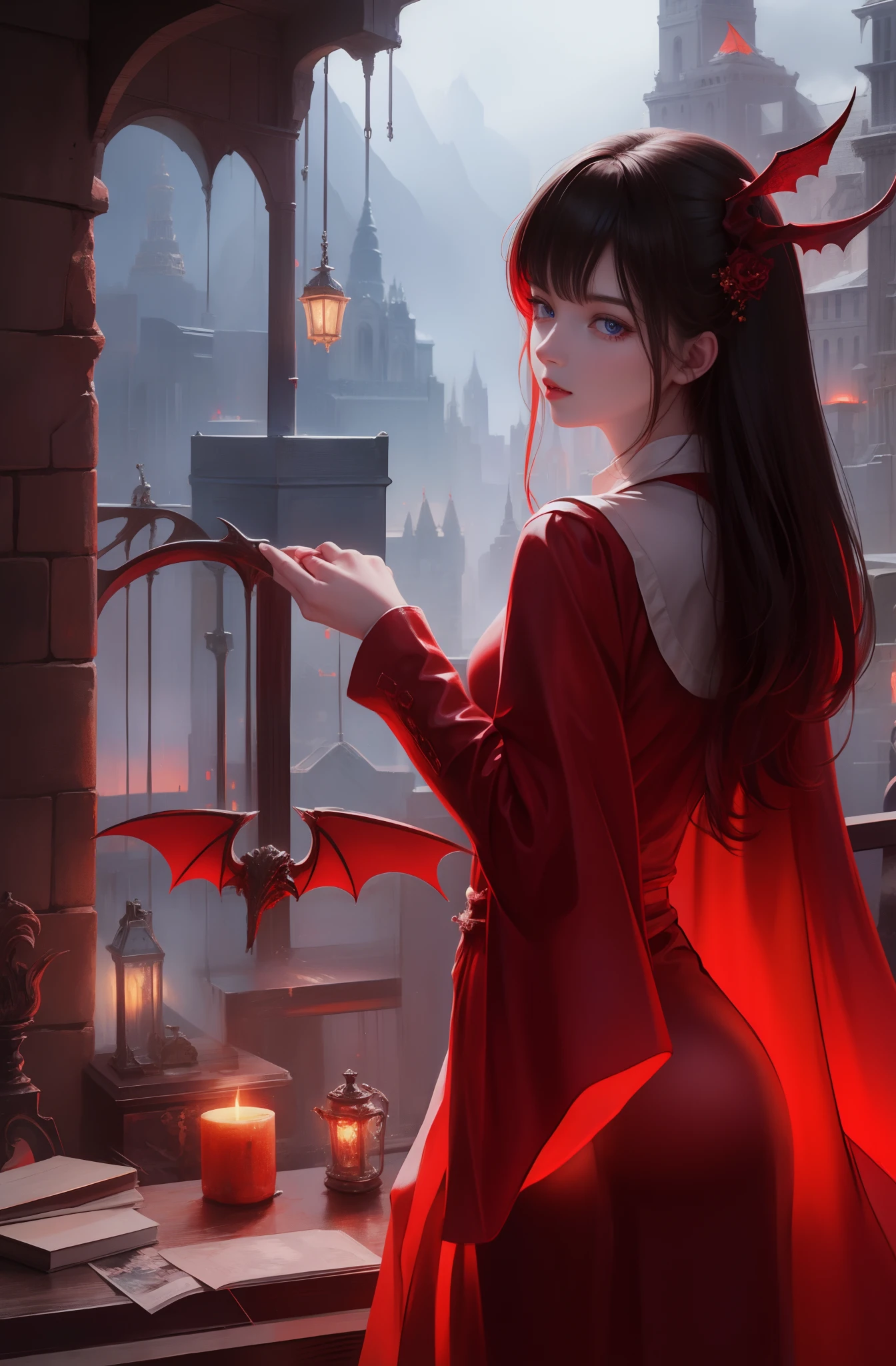 Red glowing pupils