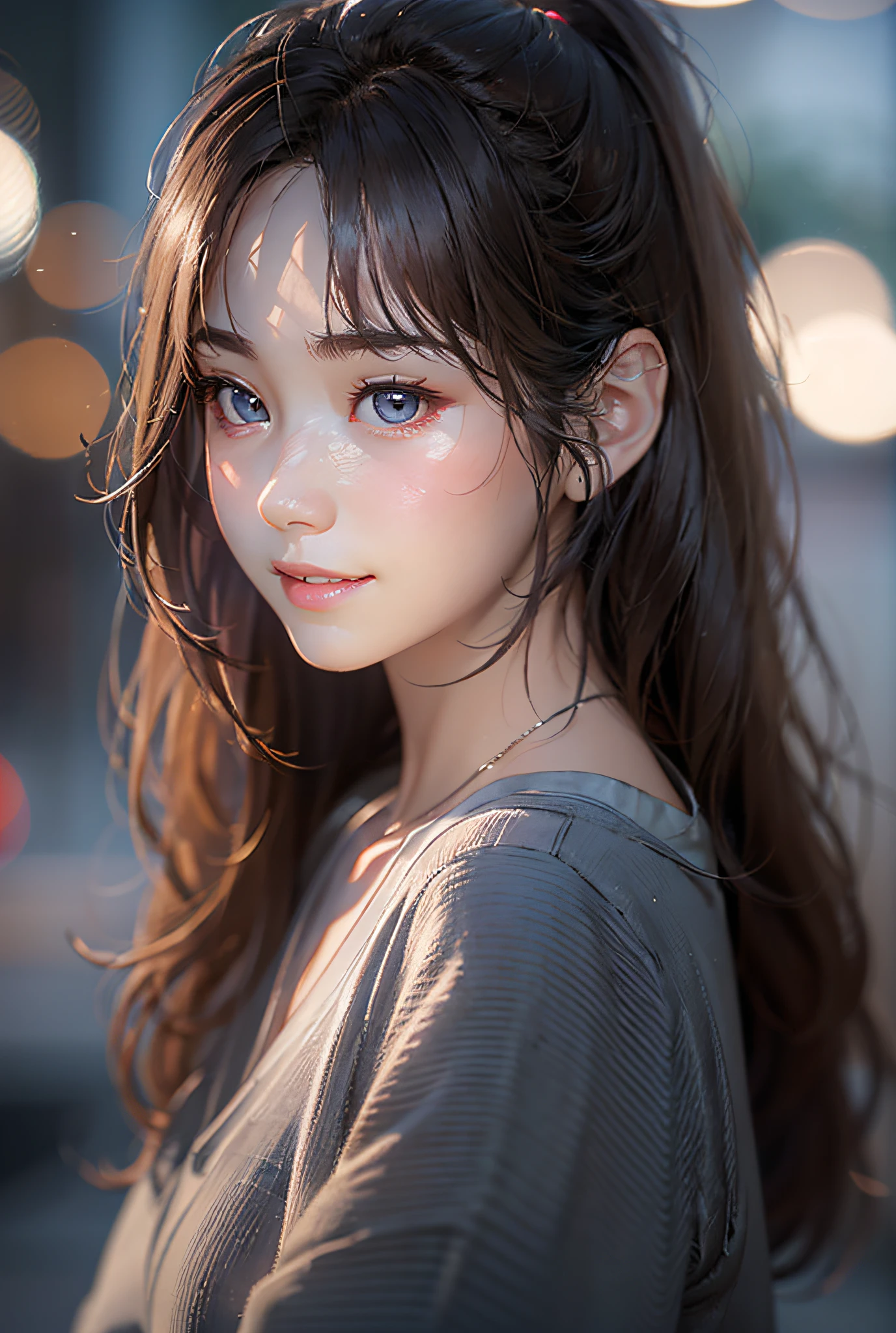 (Wangyi:0.9),Realistic, 8K, (Photorealistic:1.4), Beautiful eyes, Best Quality, Ultra-detailed, 1girl in, Smile, Photon mapping, Physically-based rendering, (((looking in camera))), Realistic, Solo, day, Glowing skin, (((Bokeh background))), (Gravure Pose)