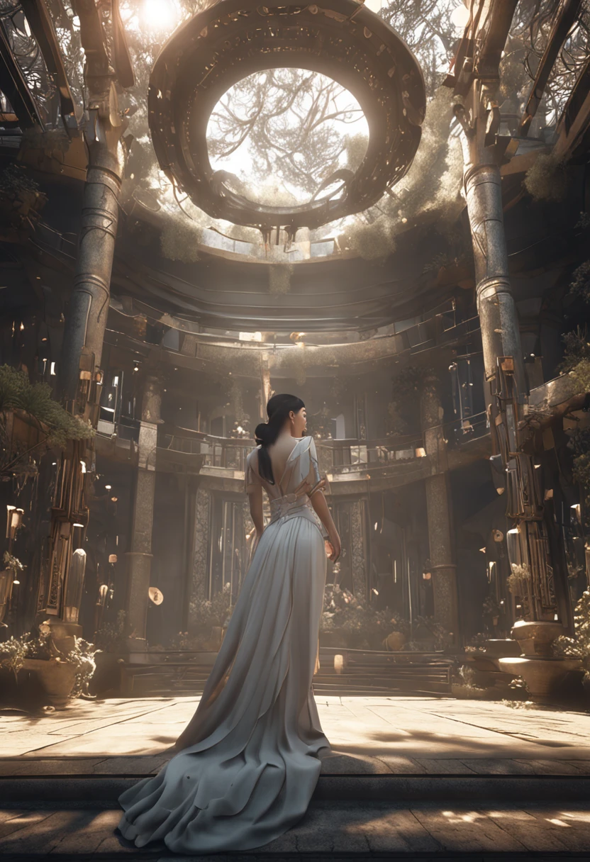A beautiful girl who looks like Yua Mikami, fashion hair, Jet black hair, Delicate makeup, ssmile, perfect bodies, gracefulpose, Perfectcomposition, beautiful detailed intricate insanely detailed octane render trending on artstation, 8 k artistic photography, Arte conceptual fotorrealista, soft natural volumetric cinematic perfect light, an award winning photograph, oil on the canvas, raffael, Caravaggio, greg rutkovsky, beeple, beksinski, Giger, sfv, masterpiece of intricate artwork, Ominous, matte painting film poster, Golden ratio, trending on CGSociety, Intricate, Epic, trending on artstationh, By Artgerm, h. r. Giger and Beksinski, Highly detailed, vibrant, production cinematic character render, ultra high quality model, Chiaroscuro, Masterpiece