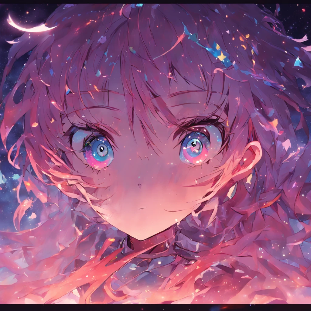 There are stars in the eyes,eye closeup,A sea of stars,Children of the Universe,galactic,starrysky,planetes,Best quality at best,8K