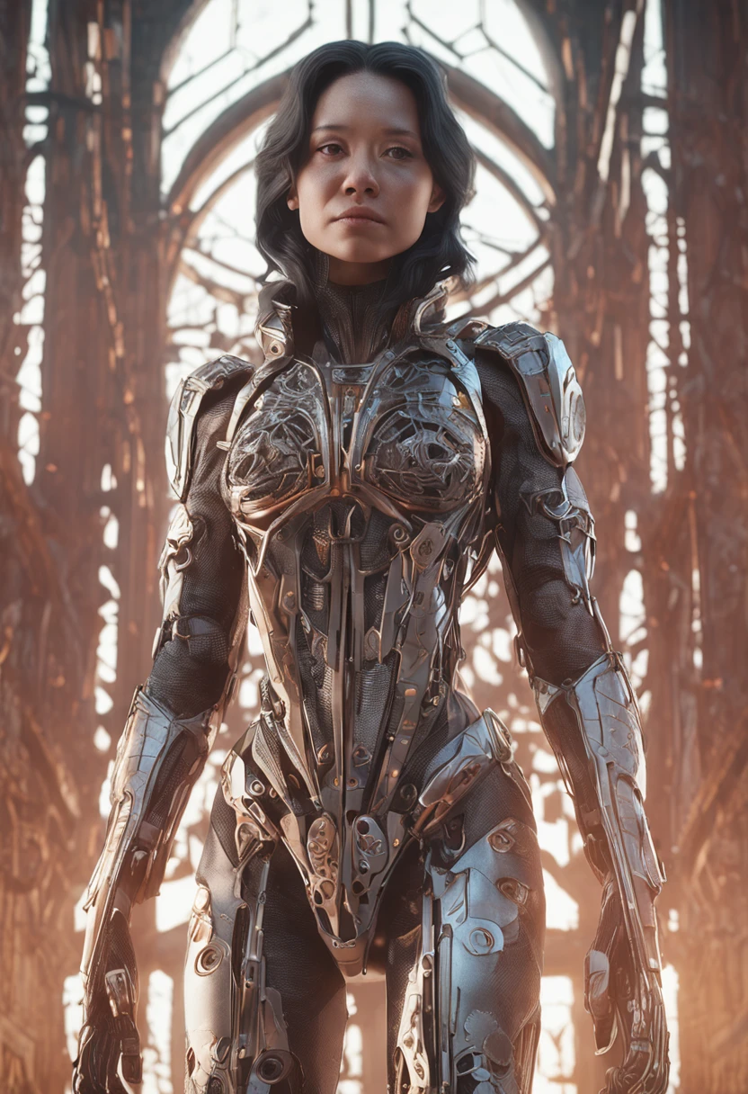 A beautiful girl who looks like Yua Mikami，fashion hair，Jet black hair，Delicate makeup，ssmile，perfect bodies，gracefulpose，Ex Machina，Perfectcomposition, beautiful detailed intricate insanely detailed octane render trending on artstation, 8 k artistic photography, Arte conceptual fotorrealista, soft natural volumetric cinematic perfect light, Chiaroscuro, an award winning photograph, Masterpiece, oil on the canvas, raffael, Caravaggio, greg rutkovsky, beeple, beksinski, Giger, sfv, masterpiece of intricate artwork, Ominous, matte painting film poster, Golden ratio, trending on CGSociety, Intricate, Epic, trending on artstationh, By Artgerm, h. r. Giger and Beksinski, Highly detailed, vibrant, production cinematic character render, ultra high quality model