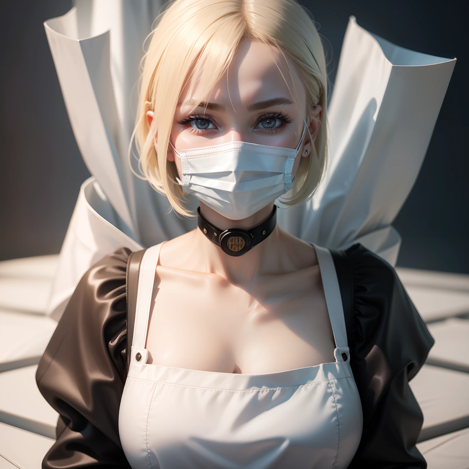 ((ultra detailed, masterpiece, absurdres))
 <lora:BGNNurse:0.8>
BGNNurse,1girl,grey skin, covered eyes, pale skin, bruises, veil,  overlooking the city from a rooftop bar at night, chic outfit, sitting