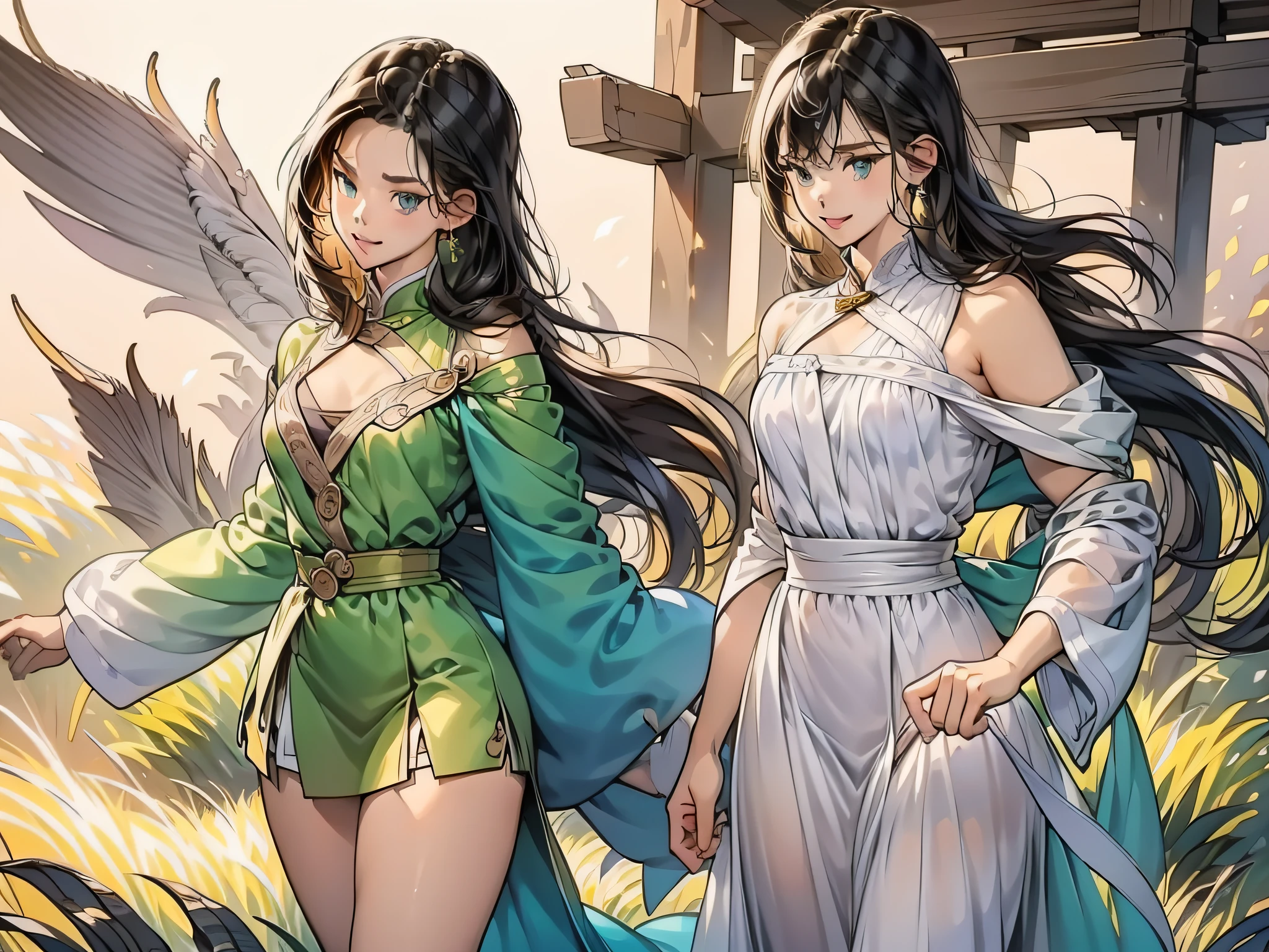 clear outfit design,, clothing design, anime character design, full body concept, detailed full-body concept, anime concept art, ( ( Character concept art ) ), anime character reference sheet, full-body xianxia, Glorious orchid hairpin with buds on the head,The upper body wears a dark gray-green bamboo embroidered hanf, And the outside is covered with translucent threads,She wears a gray-green horse-faced skirt underneath,She wears a ring-shaped jade pendant around her neck