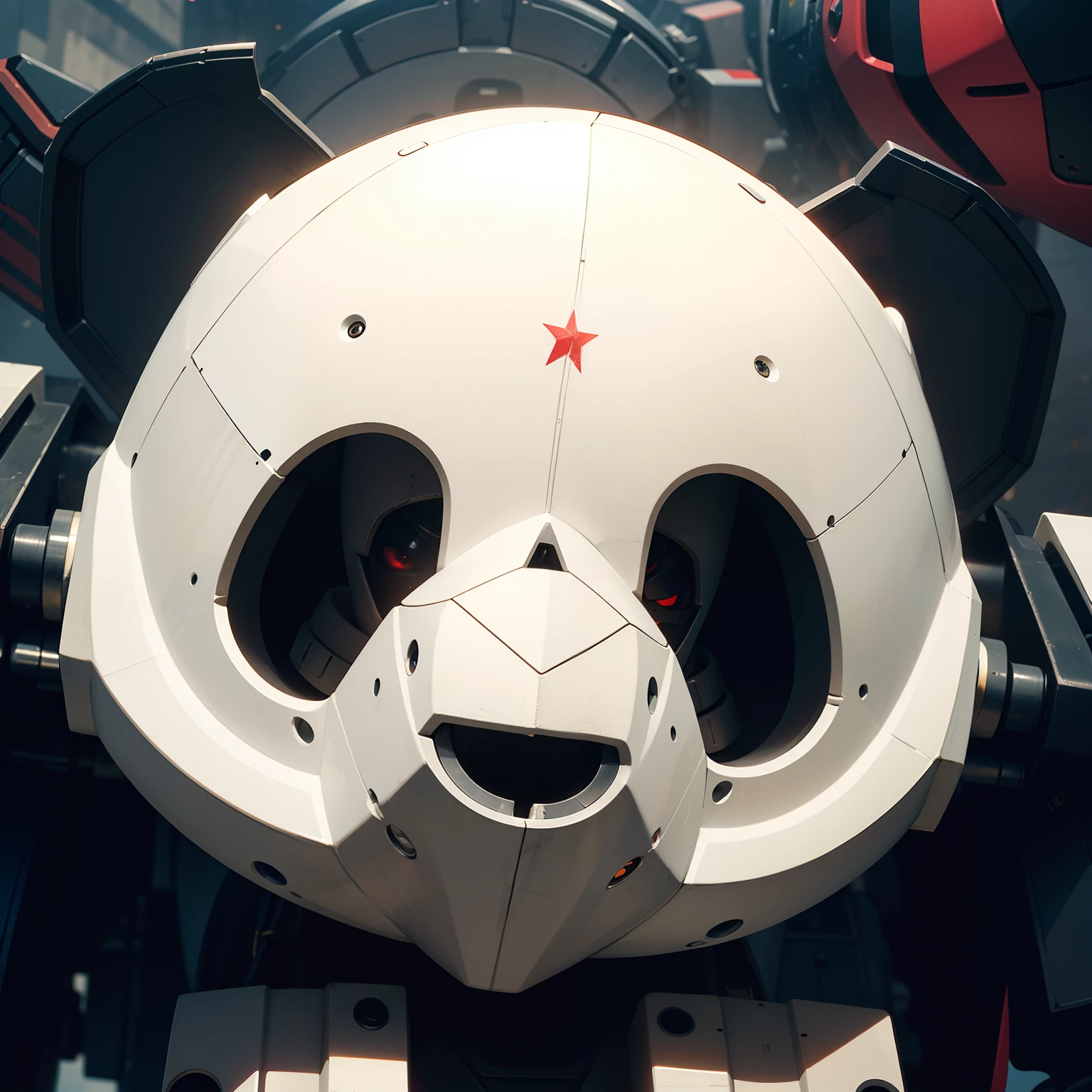 Mechanical Beast Mecha Metal Shell There is a red five-pointed star pattern on the forehead