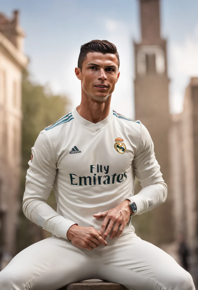 cristiano ronaldo,real Madrid suit,(pixar style) (masterpiece:1.2) (bokeh) (best quality) (detailed skin) (detailed texture) (8k) (claymation) (cinematic lighting) (sharp focus)