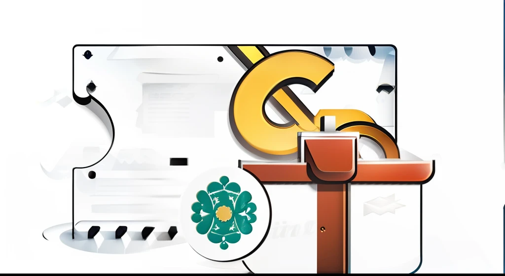 Coupon icon,Behind it is a coupon,There are money icons,In the middle is a European-style box,The front says "Give",It is mainly European classical style,Simplify the picture,less detailing,Simple style for the shop