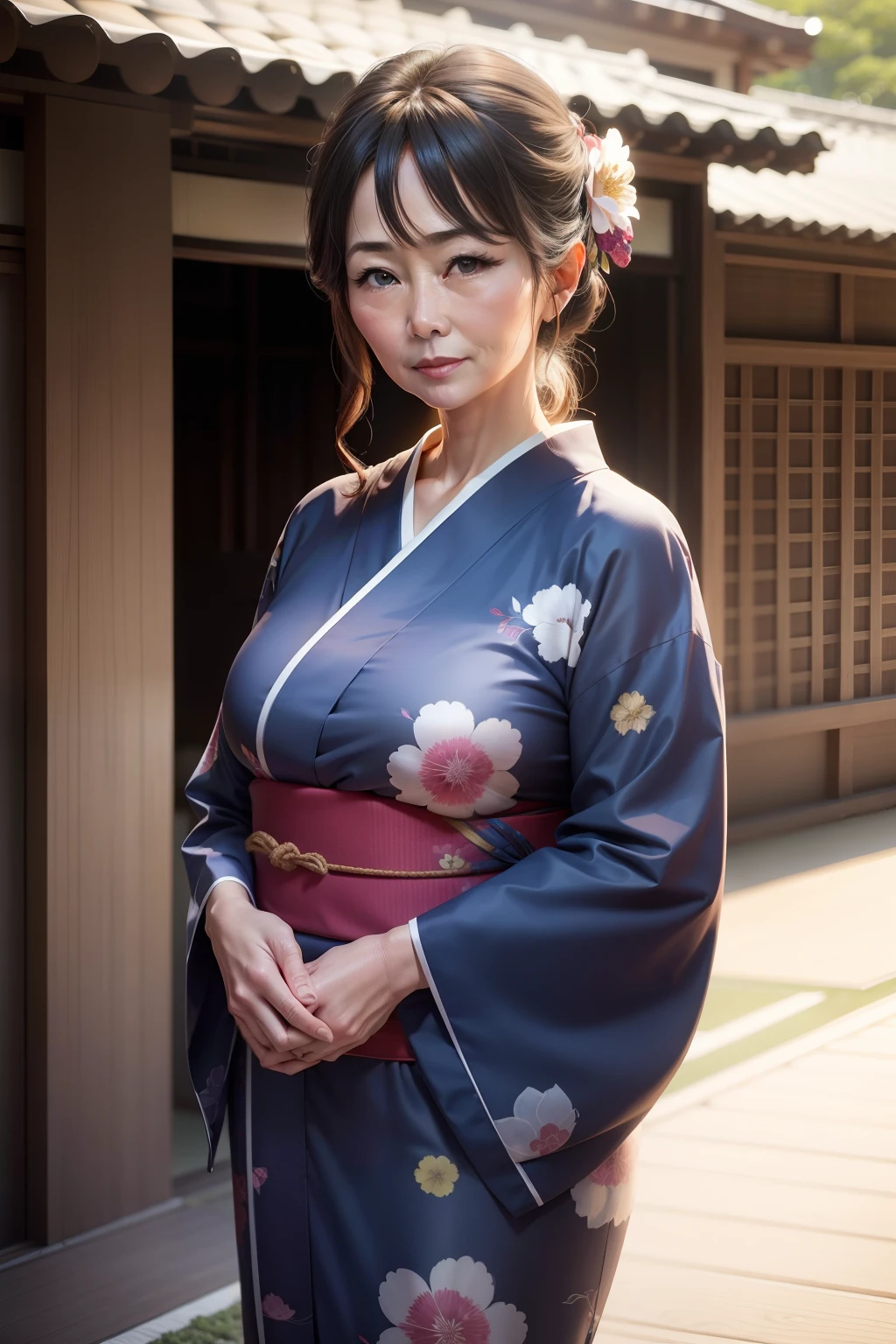 50-year-old beautiful woman in yukata