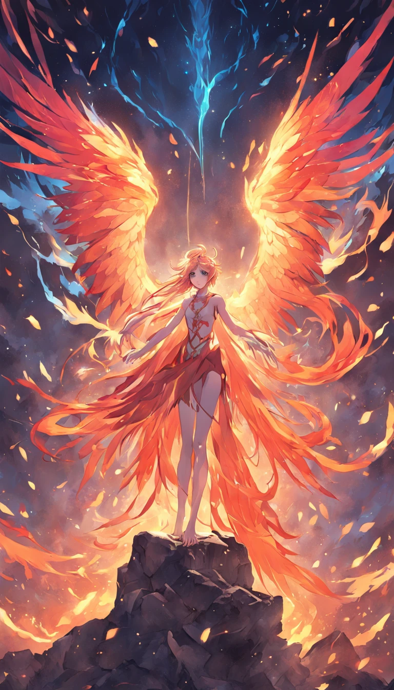 ((high resolution)), ((4k)), ((masterpiece)), ((water color)), ((dark vibrant colors)), ((dark vibrant colors in background))((elden ring)), (Malenia, Blade of Miquella), full body in photo, ((nude)), medium breast, perky breast, nice legs, detailed nipples, detailed vagina, detailed breast, nice butt, angle wings of rot, feathers and flowers on wings, (big decrepit wings), (tall),  firm and petite woman, free flowing long red hair that reached down her back, Golden prosthetic right arm. Golden Valkyrie helmet with wings. Malenia, long golder sword attached to right arm prosthetic. Scars on body arms and legs, covered in blood, dead knights and gore covering the floor, puddles of blood