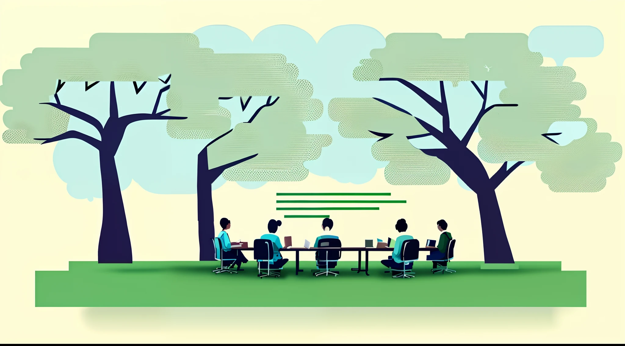 Non-Profit, University grounds, Journal full of notes, Book readership group, Gathering of participants, Class instruction, Enrollment listing, minimal symbol representing the collective