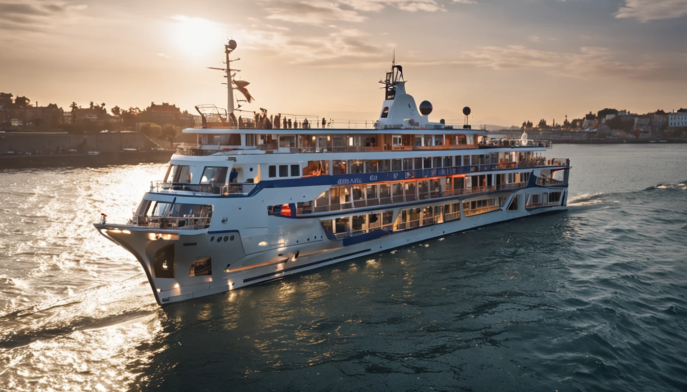 Kreuzfahrtschiffe im Mittelmeer, sonniger Tag, Lively atmosphere, Happy people, entspannte Stimmung