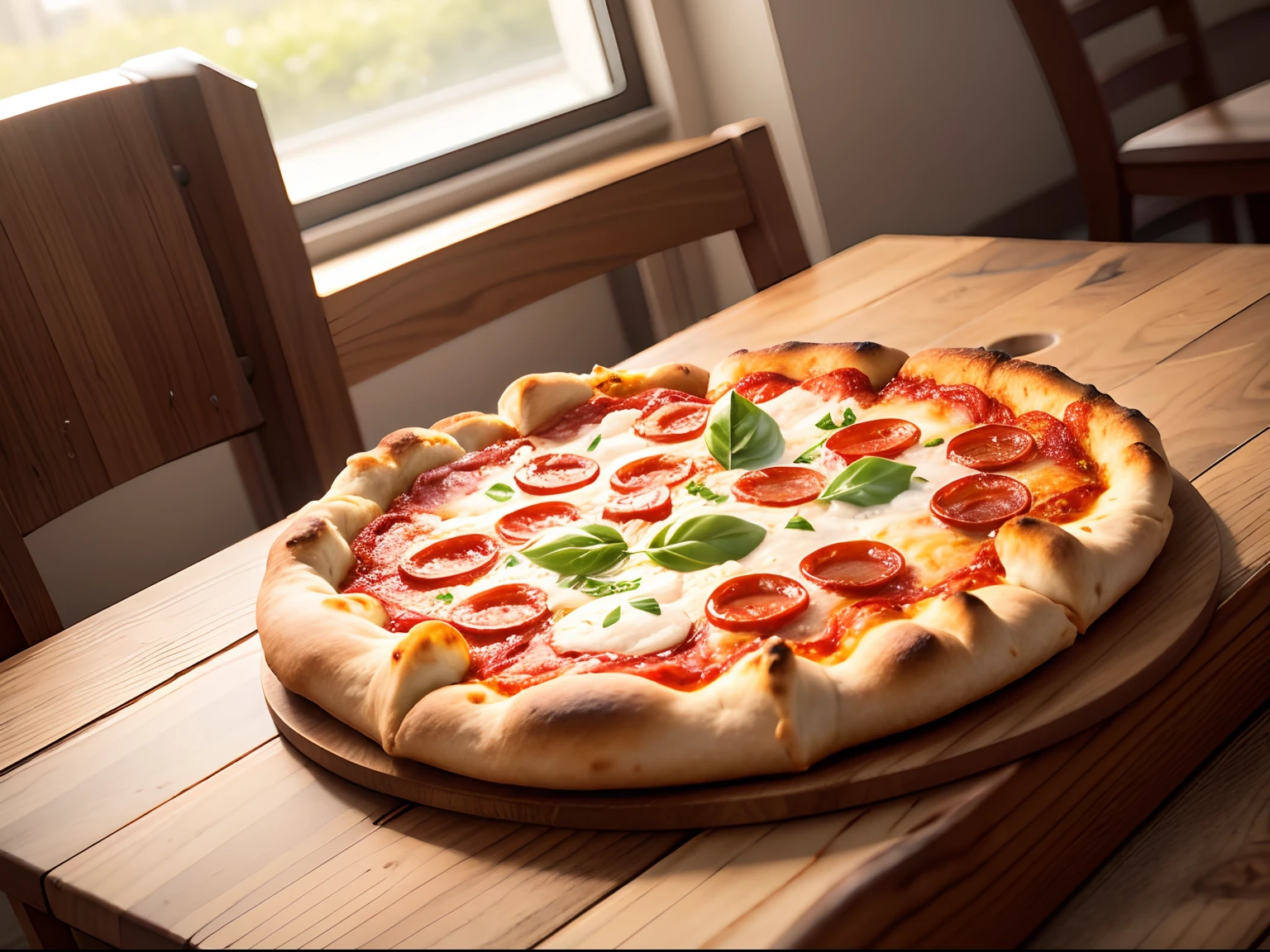 pizza, na mesa