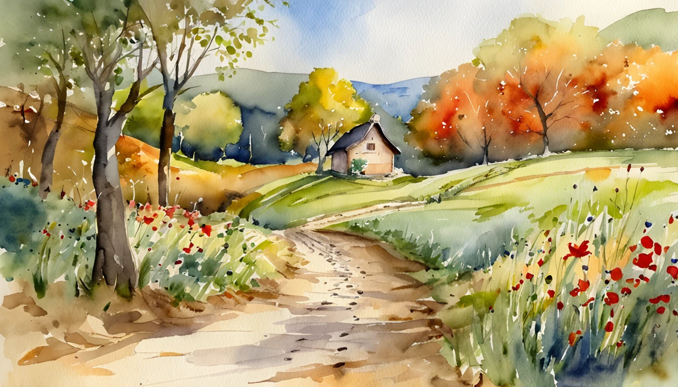 a path leading to a village at dusk