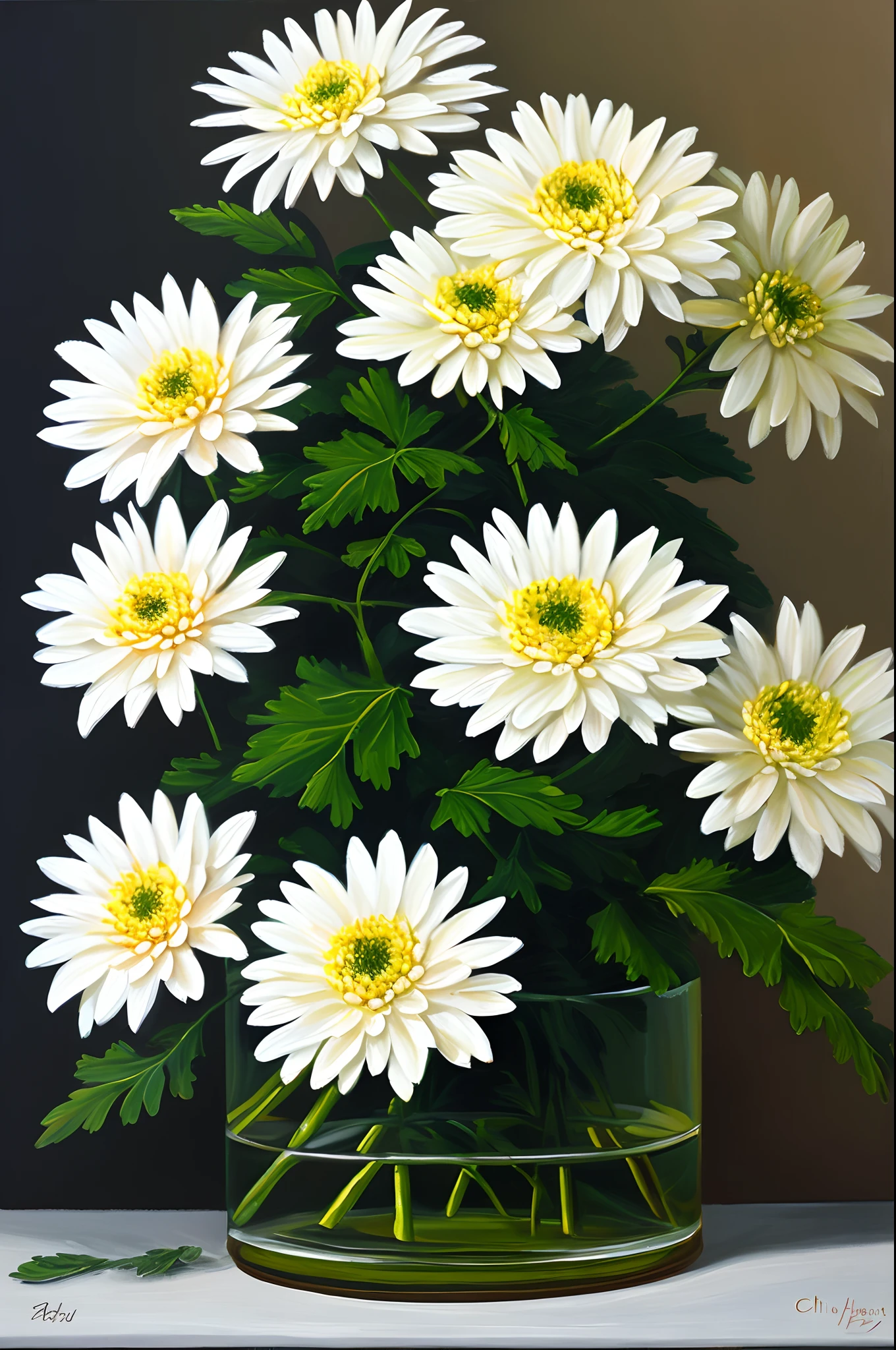 chrysanthemums(oil painted)