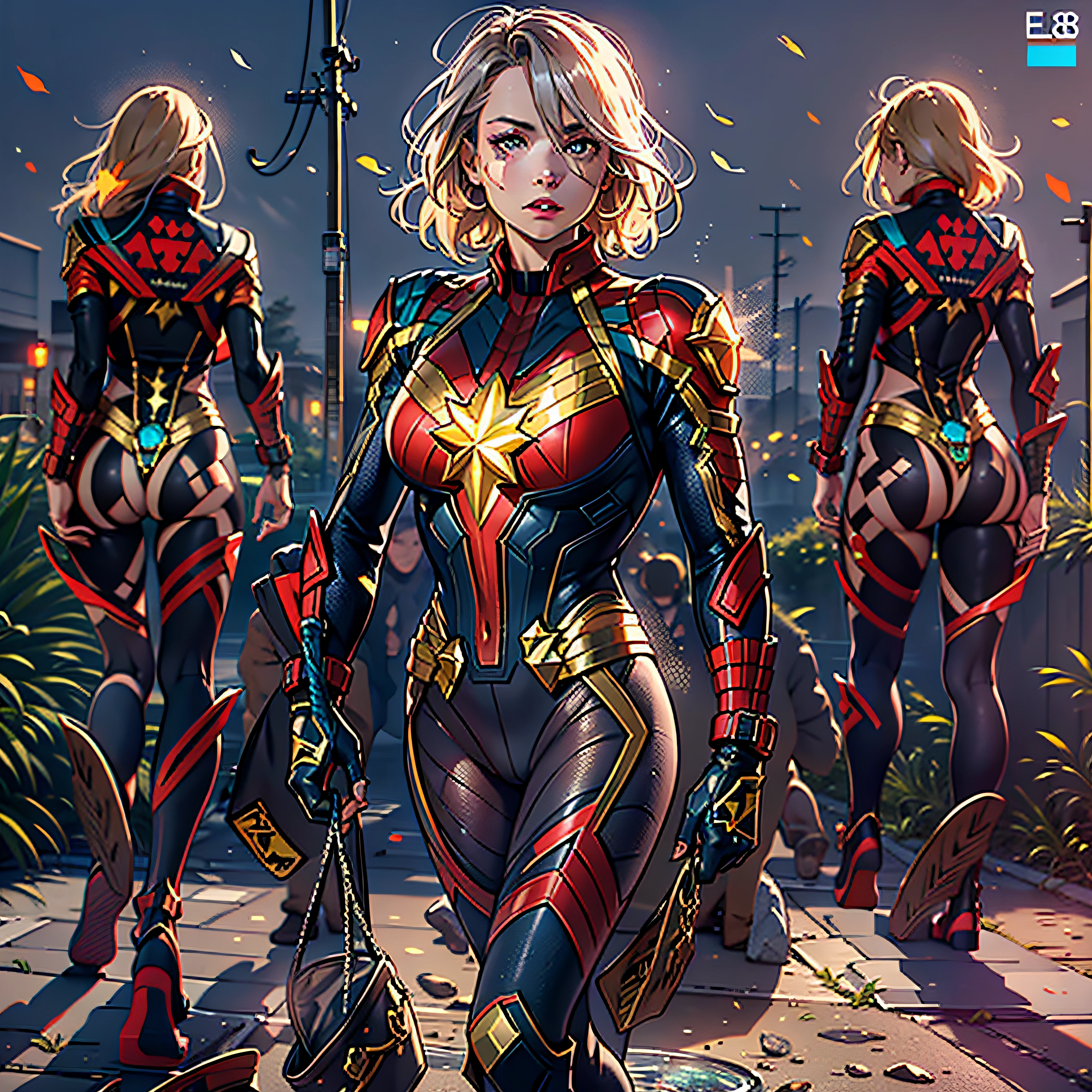 Masterpiece epic sunLight "Captain Marvel" Beholder Heroe ultra realist saturate meticulously intricate ultra pro-photorealistic optimal ultre high_quality accurate ultra high_detail ultra highres color-coded shading max perfection reflex graduated reflection extreme improved Octane_rendered opengl-shaders glsl-shader UHD XT3 64K32K 16K 8KDSLR HDR unrealengine5 romm rgb pbr Analogic ultra_Sharpness focus fxaa cgi vfx sfx fkaa txaa rtx ssao post-processing post-production cell-shading tone-mapping volumetric lightning contrast Shadow 3dcg darkness night blackess outdoor Moon global luminescence Fire-follet Goddess dazzling mounted bike complet motocycle hearth "Riders" ride Ark "Heavy Metal" Diplomatic Queen sundrop glamour female Cosplay "Brie Larson" Baroque "Carol Danvers" hairstyle ecstatic agate symmetrical athletic fullbody skin tanmed epic face clean cheekbones effects rougeoiment embarrassed lazuli beaux yeux dark brown pupils black irises turquoise sapphires open mouth teeth obvious smile (tougue fall droplet water drop of water) cape levitating jacket floating Bridaldress Dickey Collar Charm Elastic Lace Turtleneck Sleeve Blouse Pullover Lining clavicles shoulders:Open papillotes white leathers breasts pointed satin safran orange yellow skirt soies assorties lace corsait gothic zip tin livid red thick amples spinelles nombril revealing chastity_belt silver adorned padlock Gold lock pubis scarlet pubis-hairy obvious indigo garter snap thighs legs boots gothic decorated ruby invoke CGSCOSITY onyx Android (EOS R6 135mm 1/1250s f/2.8 ISO400) opals moto inox Mechanized carbonite rune armor chrome gold heavyflat band fathom brass richly decorated glyphs ornate heart lava weapon navy plasma Tourmaline silver earth engravings lava incandescent flash-fire-shoot-laser depthfield street population Urban car background floraison Monarch equirectangular 360 deep path kindergarden chef-d' monster butterfly Bruce_Weber girls naked tattoo sex nsfw multi various etc.