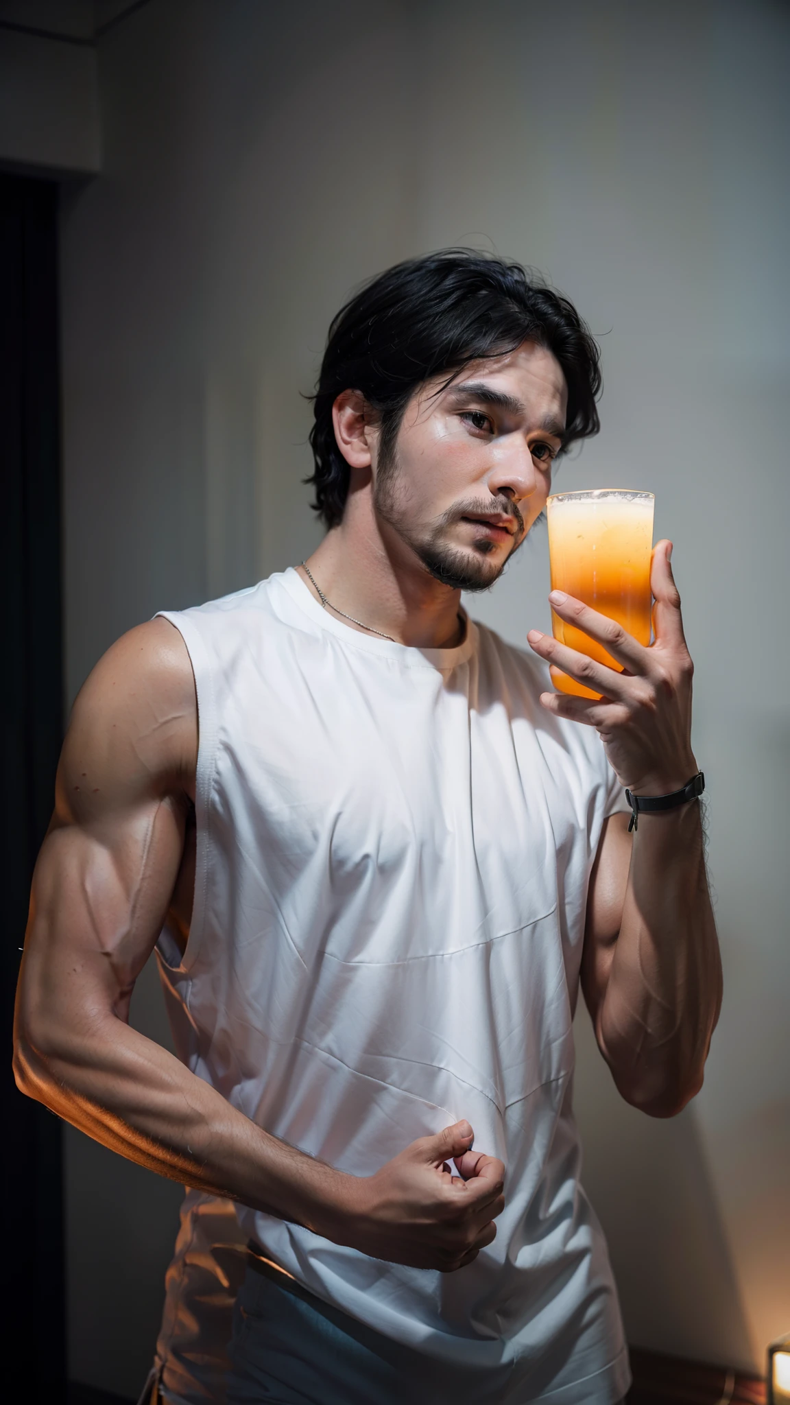 RAW photo, portrait photo of john snow, Having a muscular physique