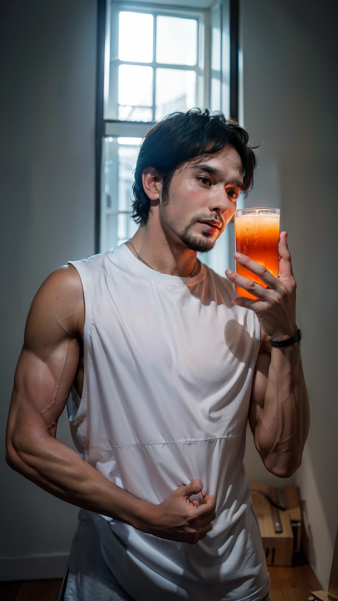 RAW photo, portrait photo of john snow, Having a muscular physique