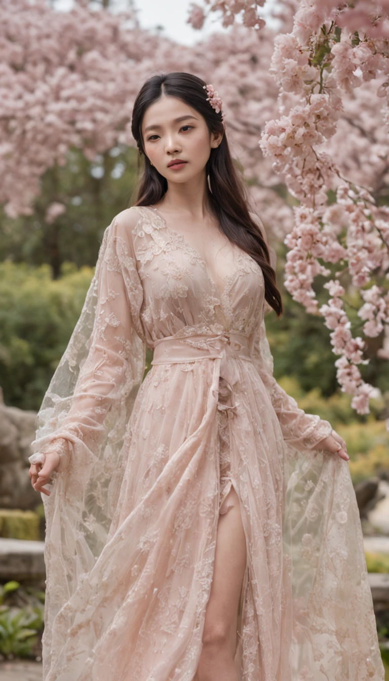 s girl,Floral dress,Side view,outside,with blue sky and white clouds,photorealestic,extremely happy,Bouquet in hand,high-definition picture quality,summer flowers,morningglow,Works of masters,Master of photography,8k wallpaper,depth of fields,32K(tmasterpiece,k hd,hyper HD,32K)Long flowing black hair,ponds,zydink, a color, Xuzhou people (seductiv), (Transparent tulle), Mahjong gestures, looking at the ground, Maruko long hair, Floating hair, Carp pattern headdress, Chinese long-sleeved gold silk armor, (Abstract gouache splash:1.2), Pink petal background,Pink and white lotus flowers fly(realisticlying:1.4),Black color hair,Fallen leaves flutter,The background is pure, A high resolution, the detail, RAW photogr, Sharp Re, Nikon D850 Film Stock Photo by Jefferies Lee 4 Kodak Portra 400 Camera F1.6 shots, Rich colors, ultra-realistic vivid textures, Dramatic lighting, Unreal Engine Art Station Trend, cinestir 800,Long flowing black hair,Clear blue gauze clothes