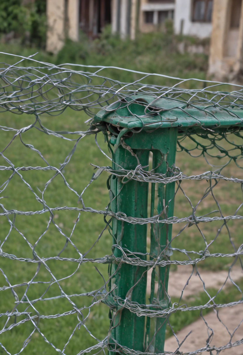 chain-link fence、school buildings、Background with、Torn wire mesh、Close Photos、The wire is torn and torn、school ground、Enlarge photo、Torn fence tip、zoomed、Worn and cut wire mesh、portlate、Zoom up of wire mesh、Visible at hand、The wire mesh is torn、Extruded wire mesh、Broken net fence、Close Photos、zoomed、The fence is broken、Green Fence、Wire mesh in the schoolyard、Broken、Wire mesh pops out、Snagged、Wire tip、wire mesh tip