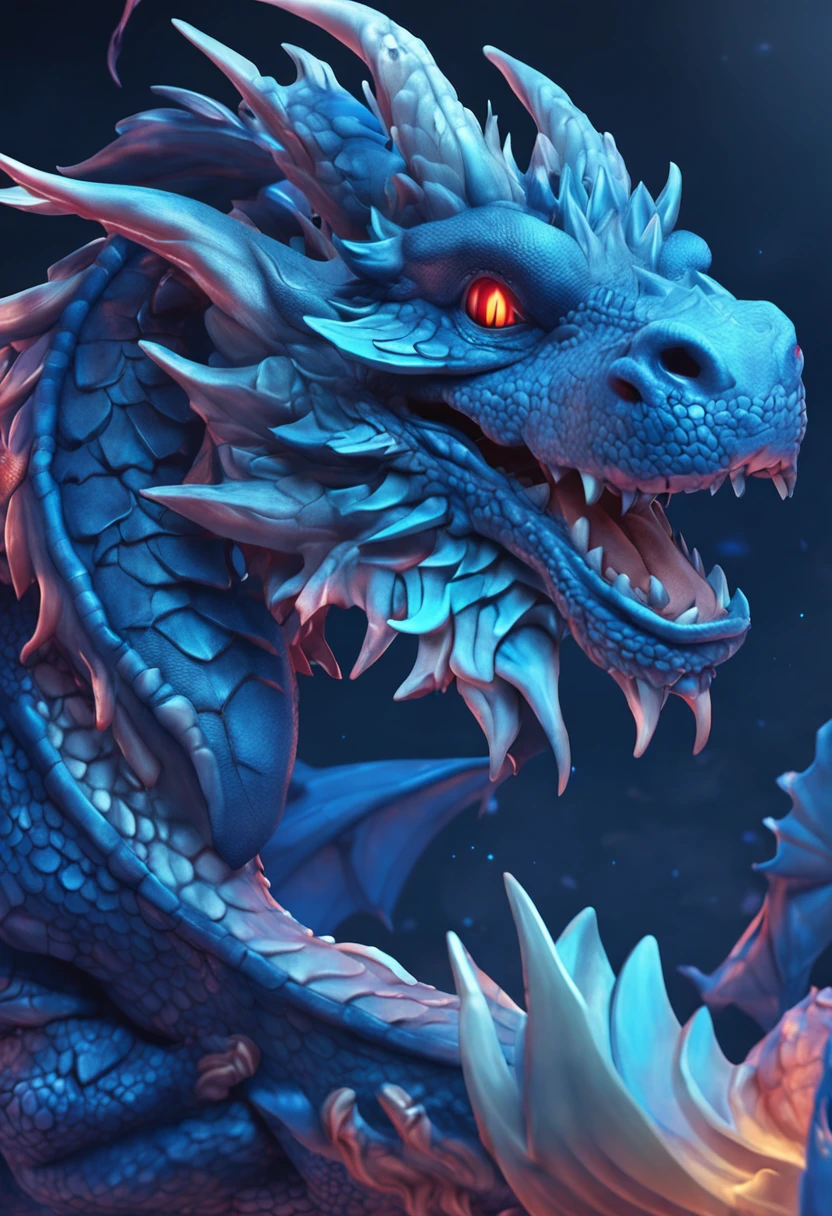 cute blue dragon, fundo branco
