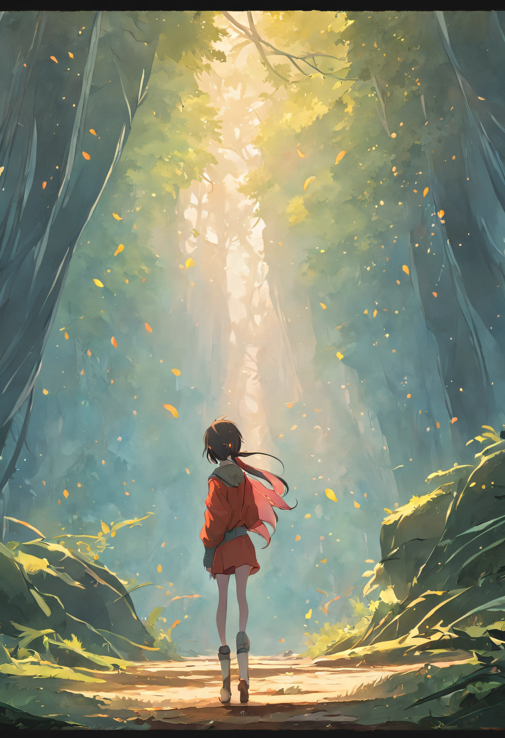 nature scenes, Elf-like atmosphere, Detailed picture, wide wide shot, Morning light, Oil painting effect, The mood is leisurely, digitial painting, HD Tier, ArtRage ???, Emotional cohesion。 --v 5.1 --ar 2:3, UHD, masterpiece, high quality, high details, best quality, highres, 8k, high details